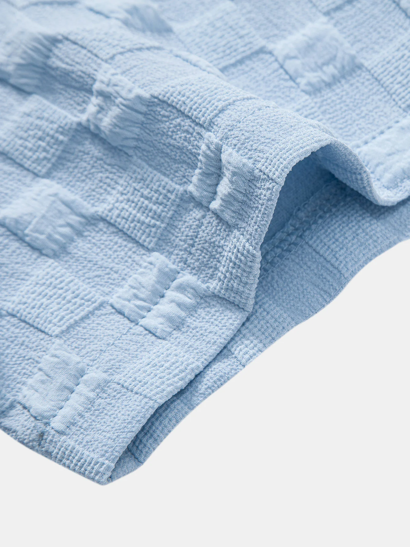 Schachbrett Jacquard Hemd mit Knöpfen & Kordelzug Shorts - Image 7
