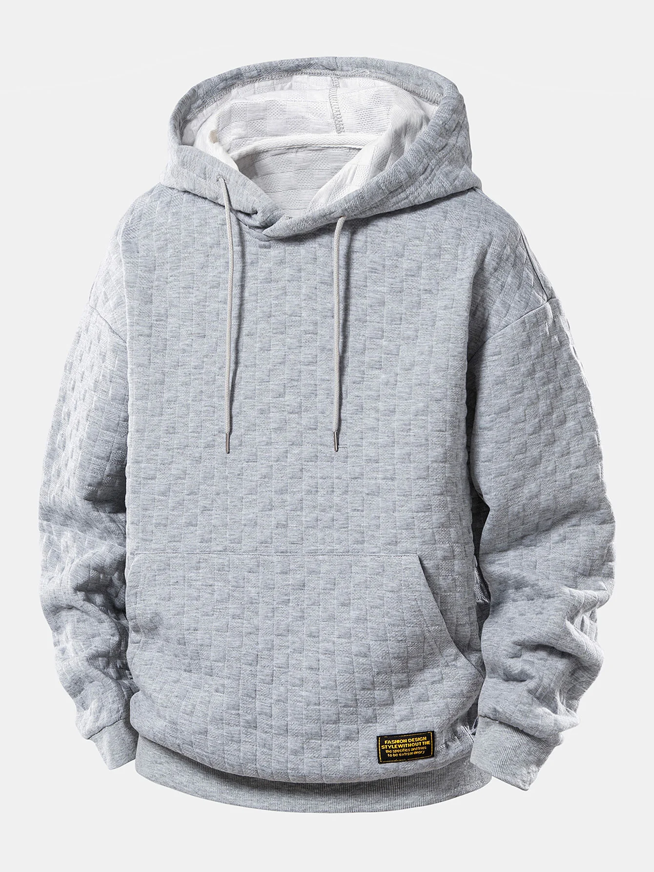 Relax Fit Checkerboard Jacquard Hoodie - Image 5