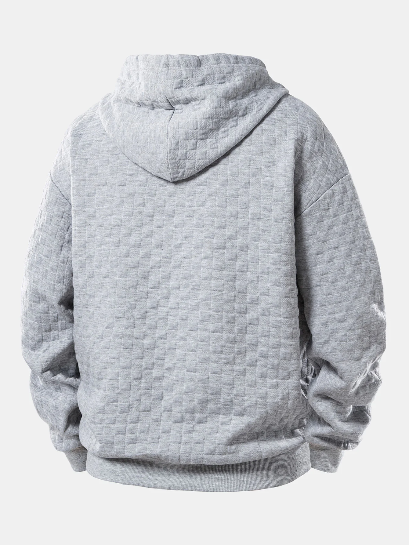 Relax Fit Checkerboard Jacquard Hoodie - Image 6