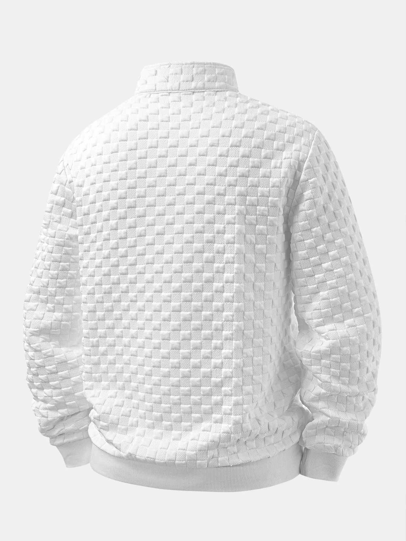 Checkerboard Jacquard Quarter Zip Sweatshirt - Image 2