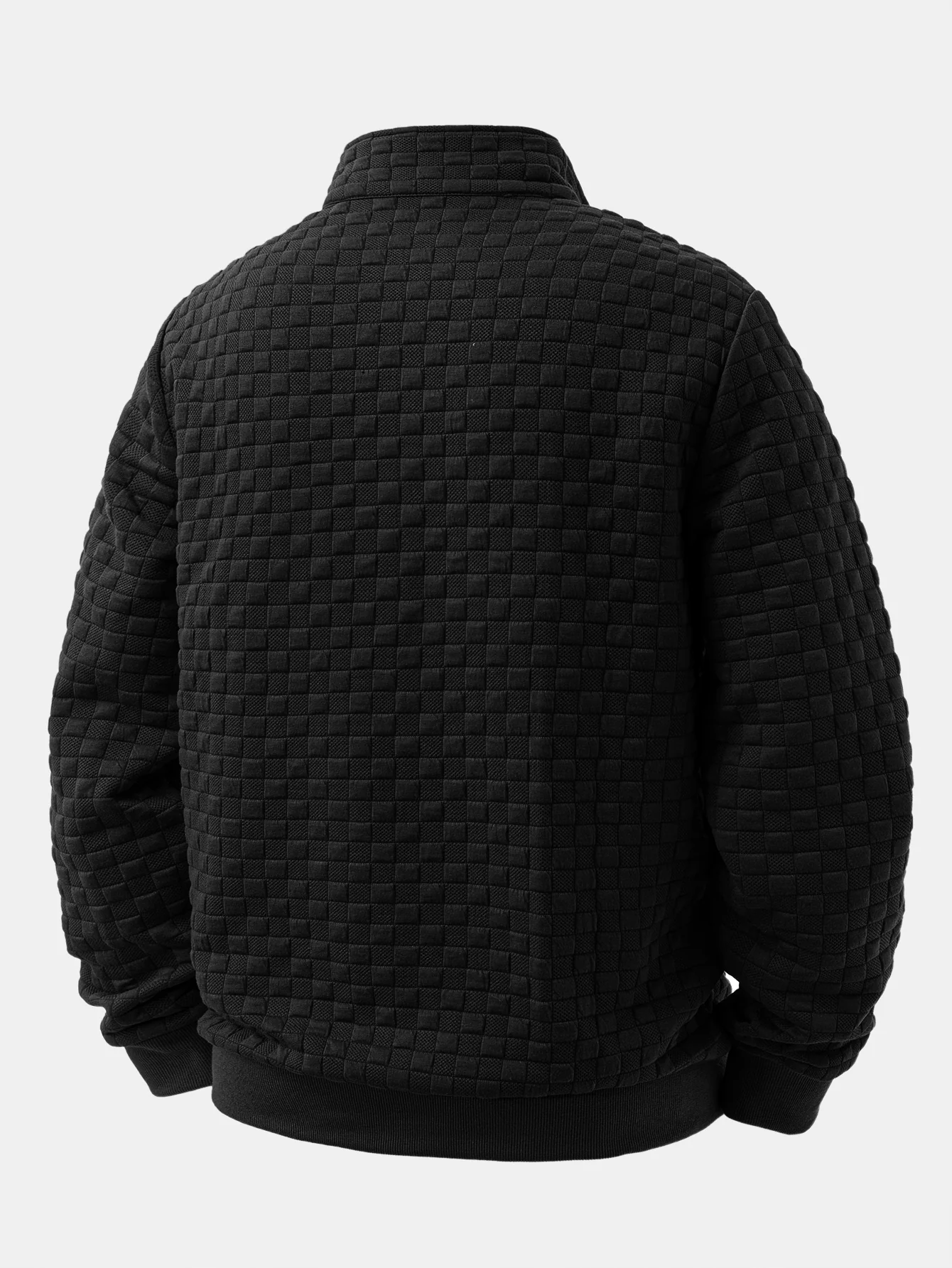 Checkerboard Jacquard Quarter Zip Sweatshirt - Image 4
