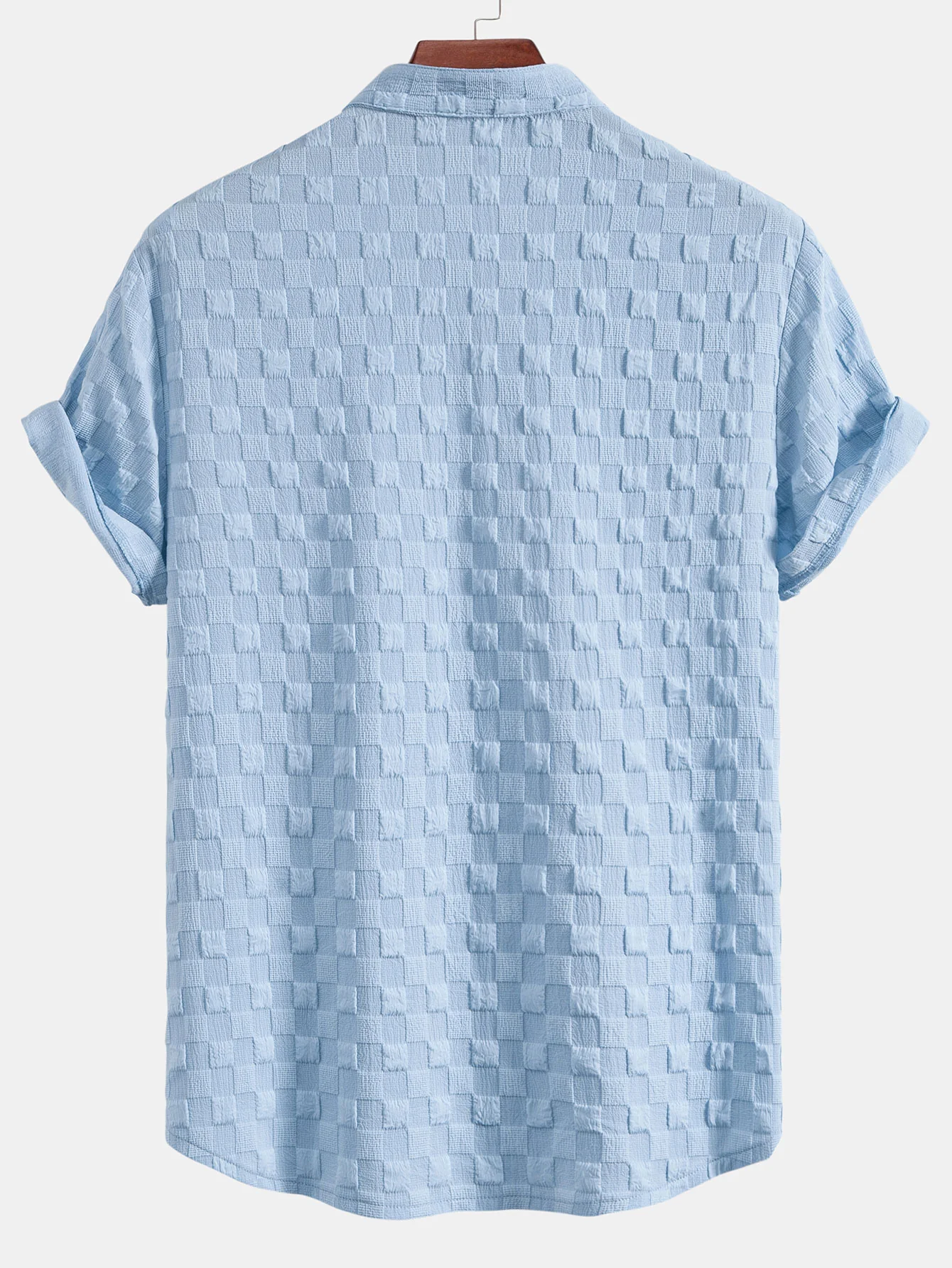 Schachbrett-Jacquard Stehkragenhemd - Image 2