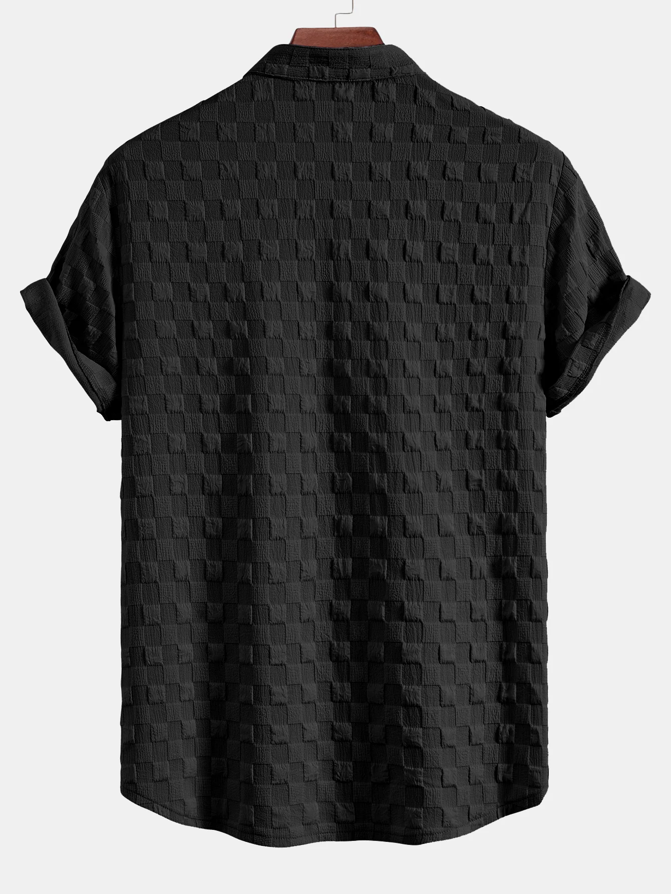 Schachbrett-Jacquard Stehkragenhemd - Image 4