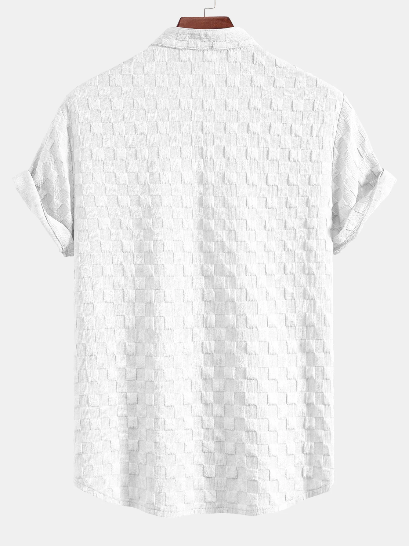 Schachbrett-Jacquard Stehkragenhemd - Image 6