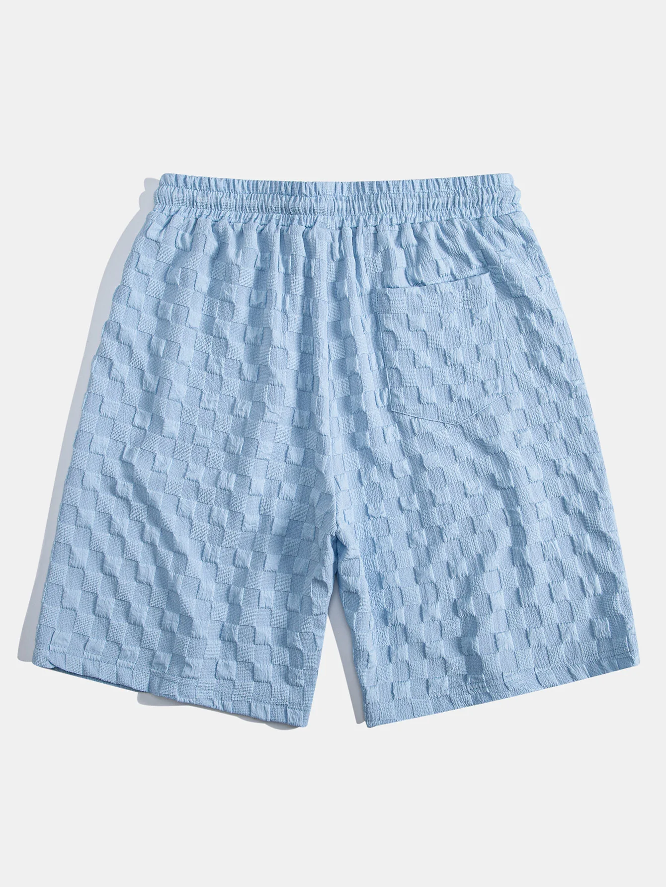 Schachbrett Jacquard Hemd mit Knöpfen & Kordelzug Shorts - Image 5