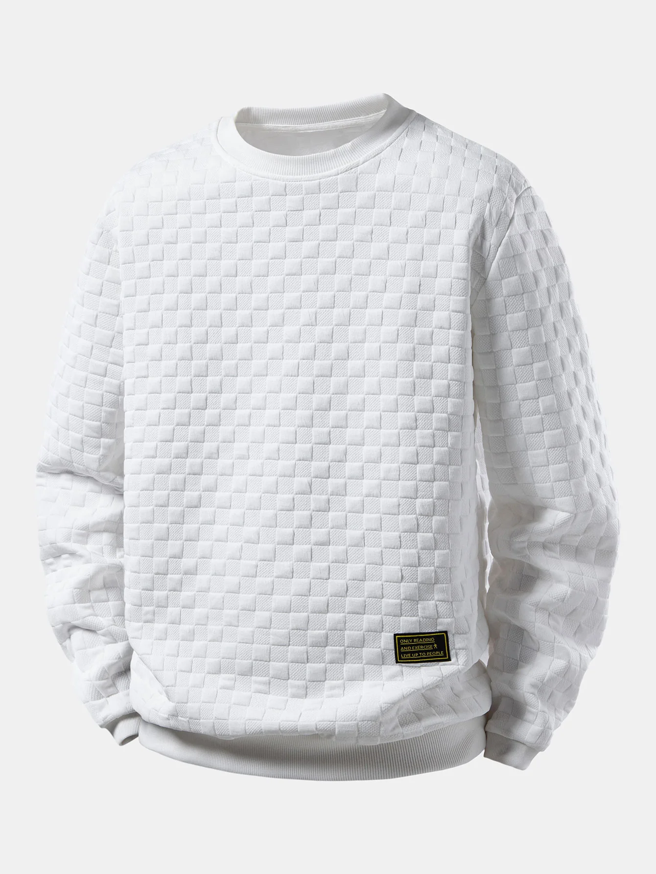 Schachbrett-Jacquard-Sweatshirt