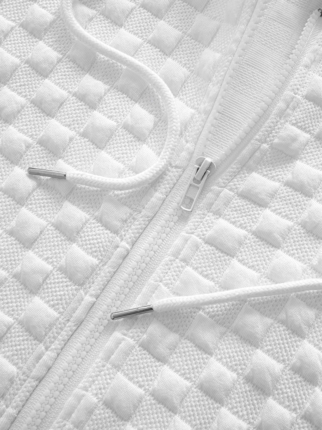 Checkerboard Sleeveless Zip Up Hoodie - Image 6