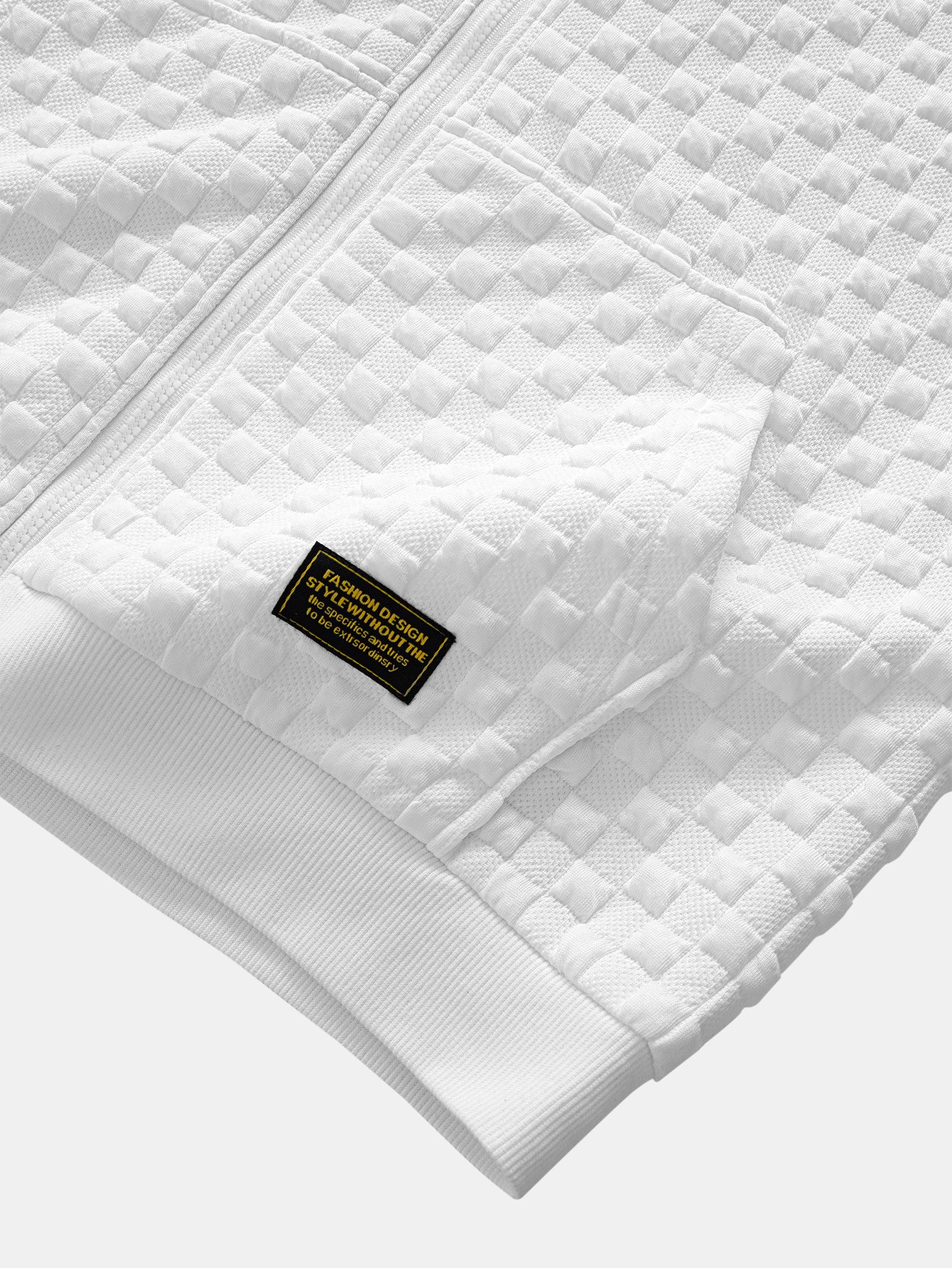 Checkerboard Sleeveless Zip Up Hoodie - Image 7