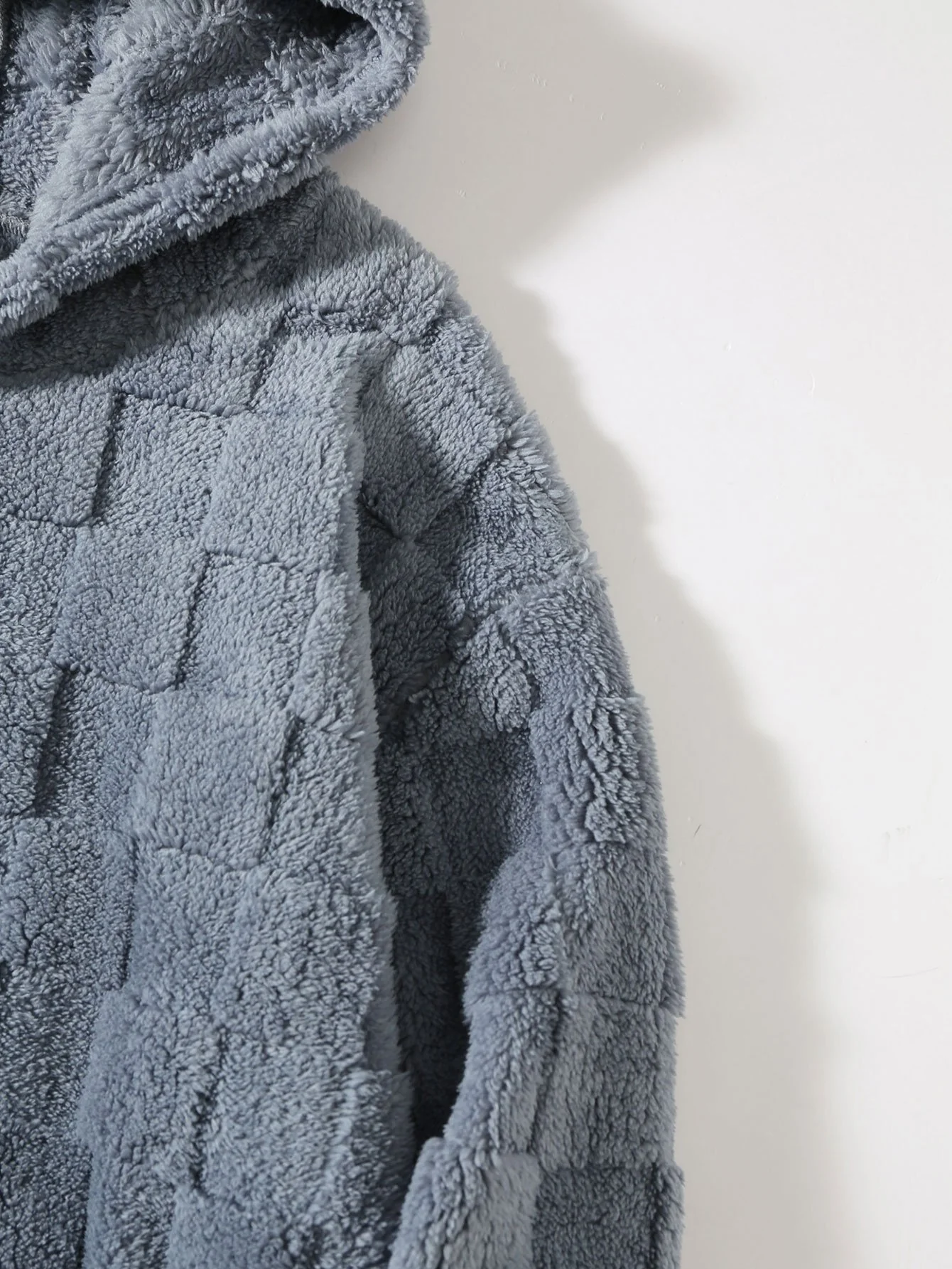 Relax Fit Schachbrett Teddy Kapuzenpullover - Image 10