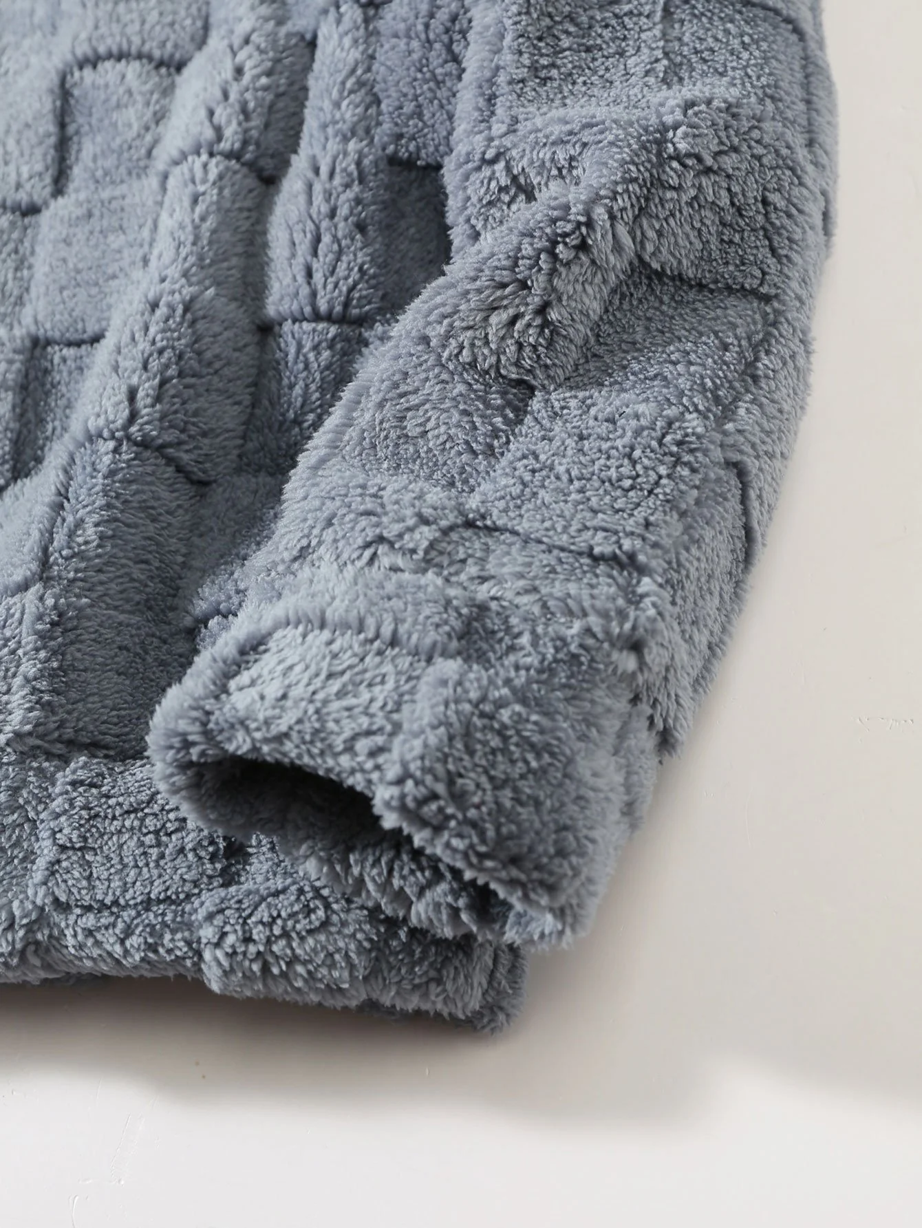 Relax Fit Schachbrett Teddy Kapuzenpullover - Image 9