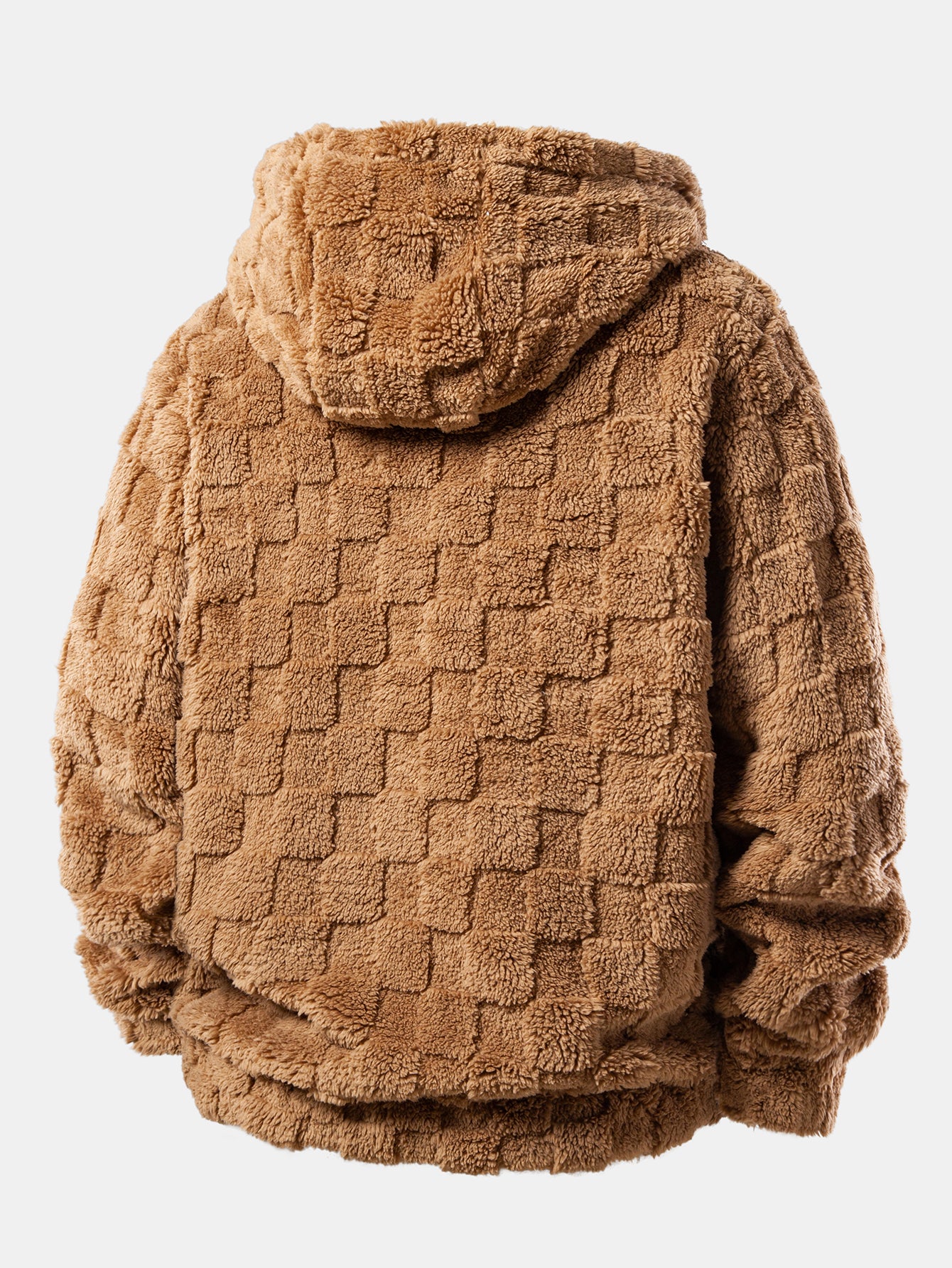 Checkerboard Teddy Zip Up Hoodie - Image 2