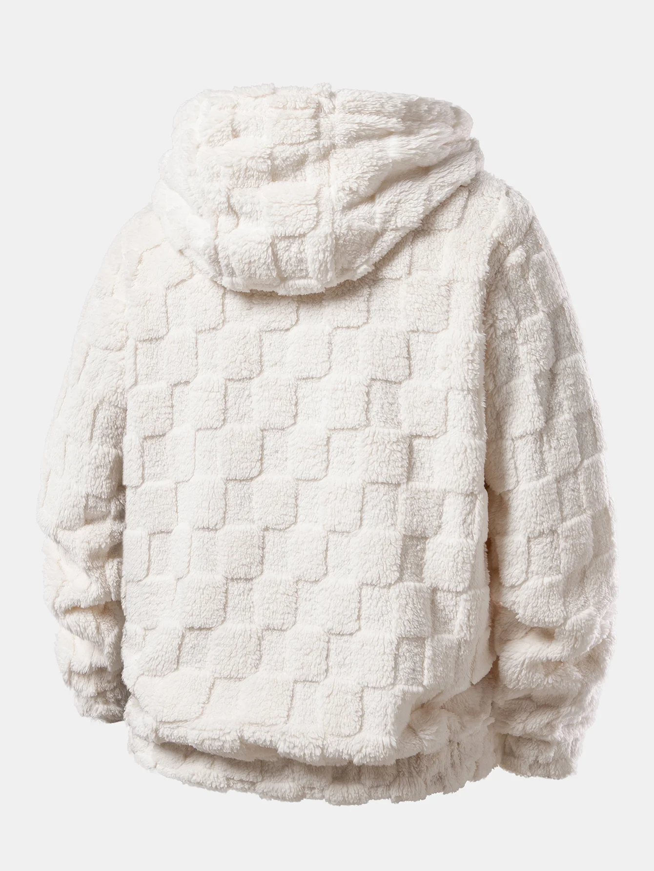 Checkerboard Teddy Zip Up Hoodie - Image 4