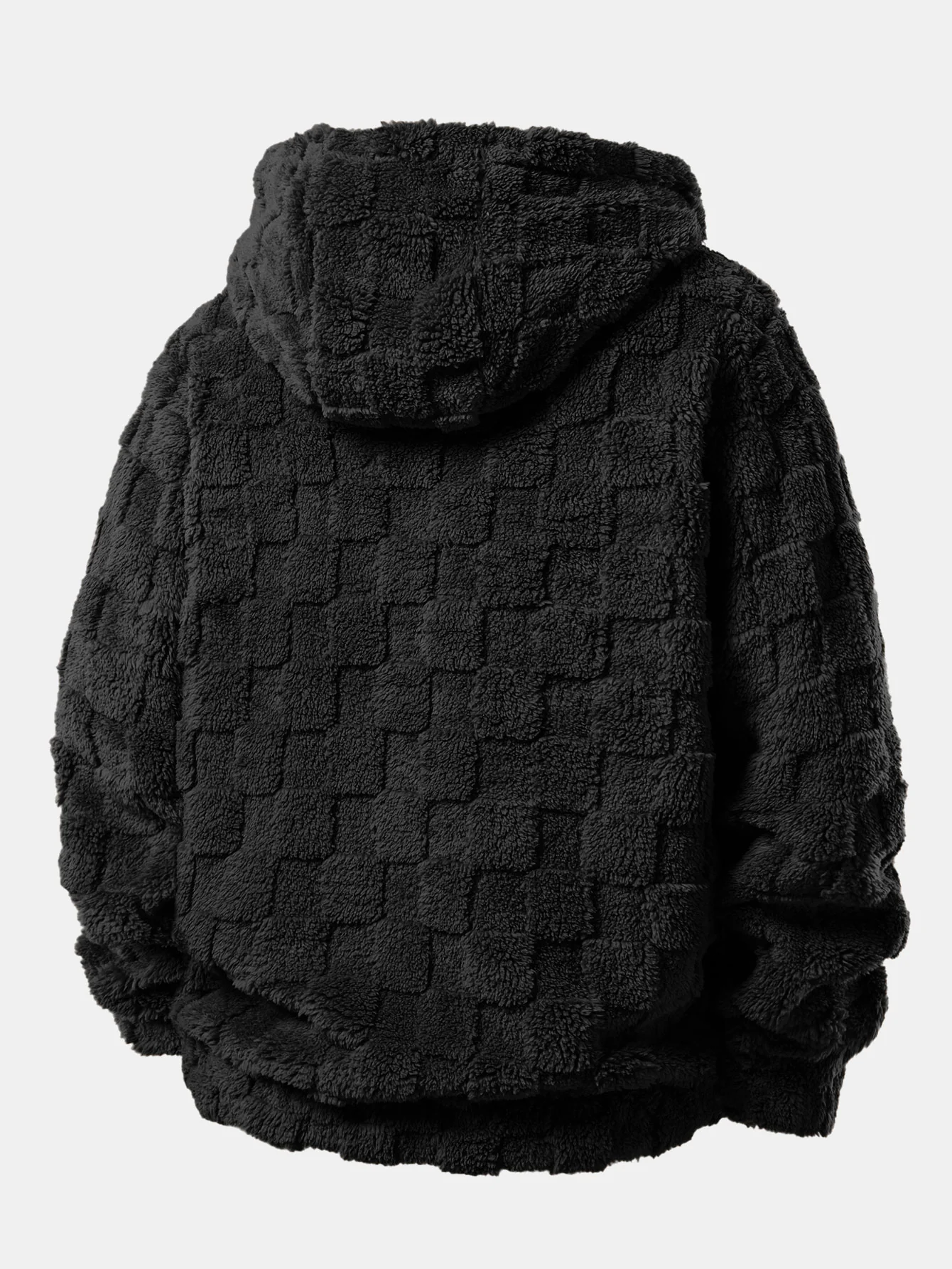 Checkerboard Teddy Zip Up Hoodie - Image 6