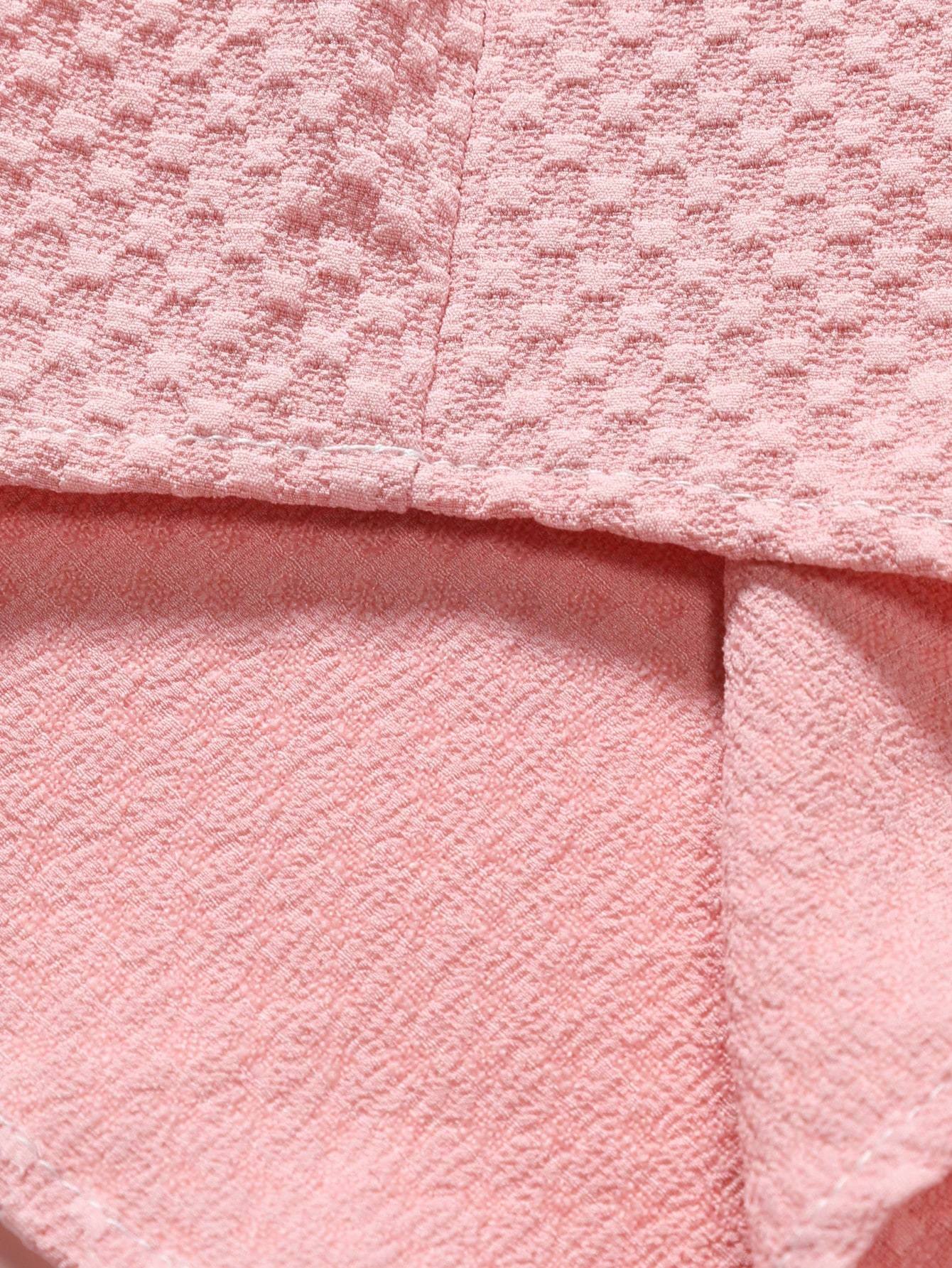 Schachbrettmuster Button-Up Hemd & Kordelzug Shorts - Image 10
