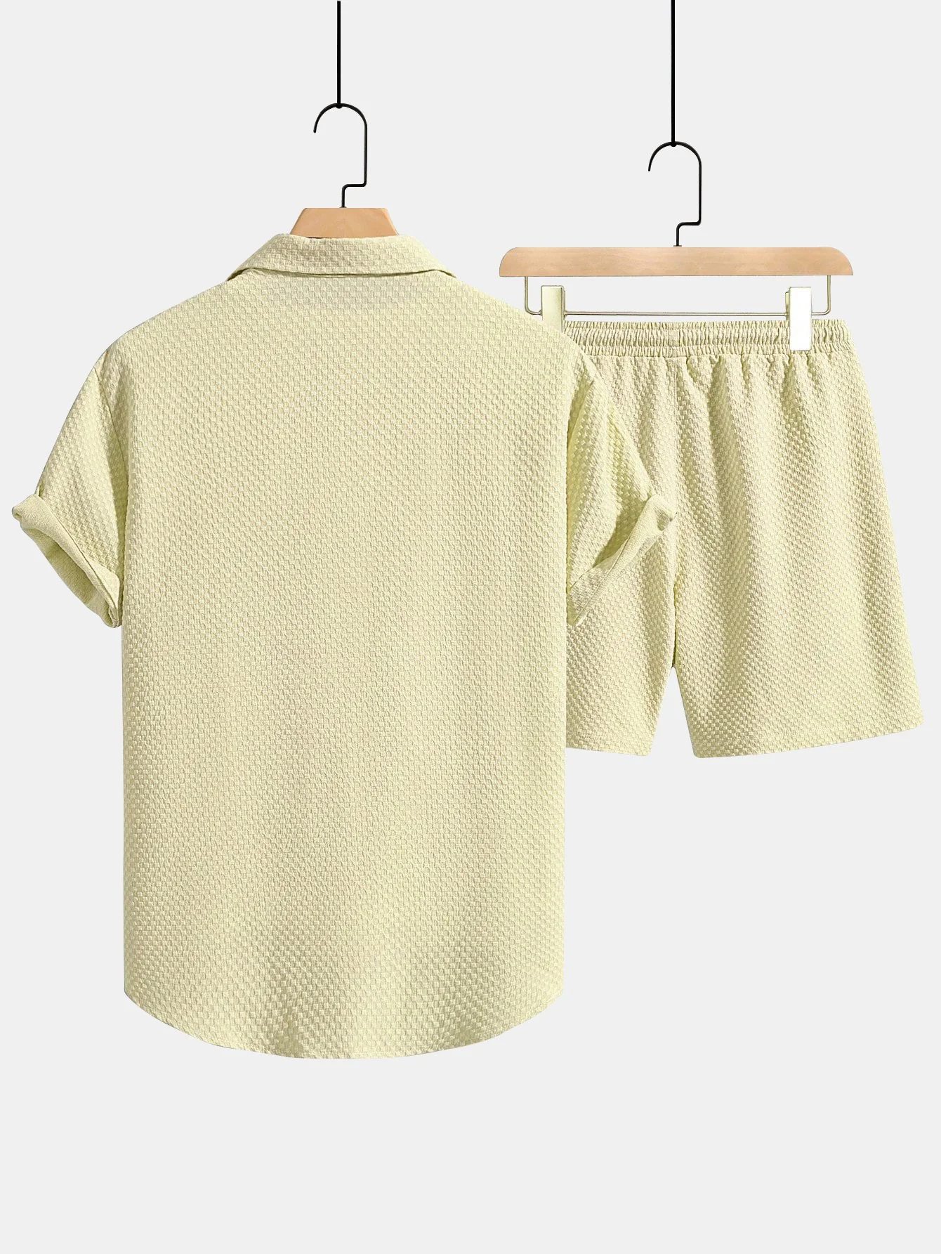 Schachbrettmuster Button-Up Hemd & Kordelzug Shorts - Image 6