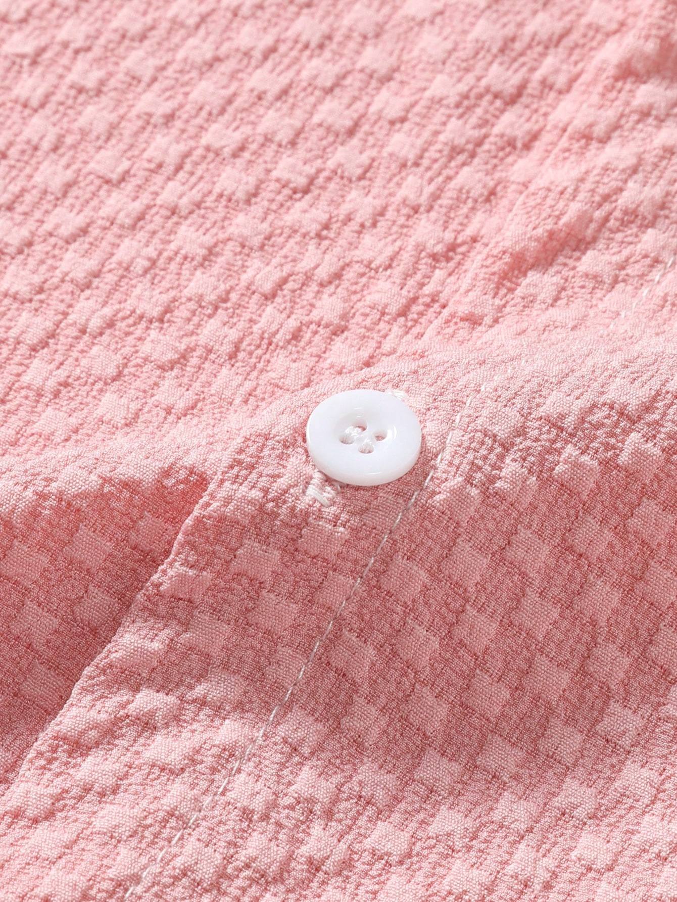 Schachbrettmuster Button-Up Hemd & Kordelzug Shorts - Image 9