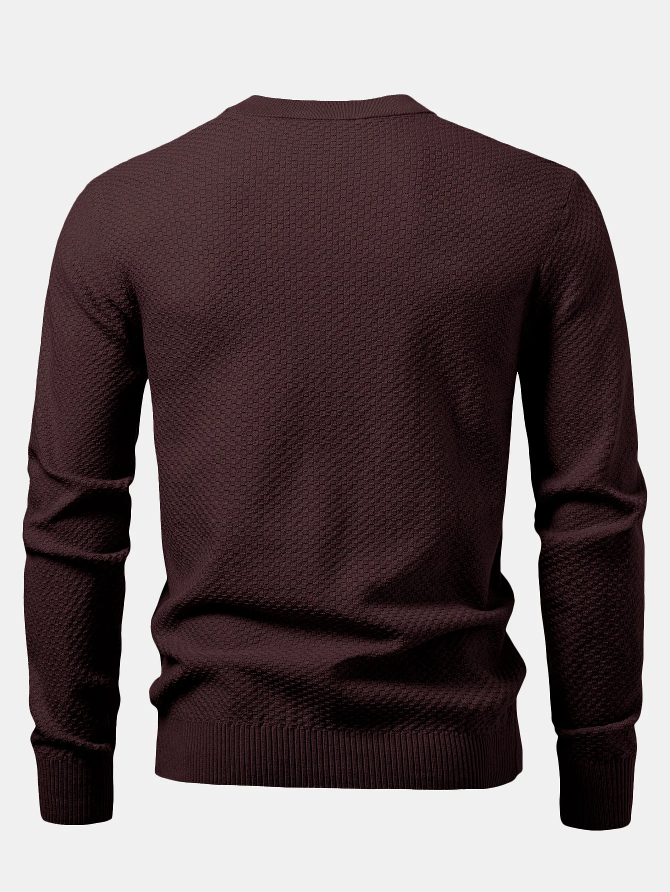 Kariert strukturierter Pullover mit Rundhalsausschnitt - Image 12