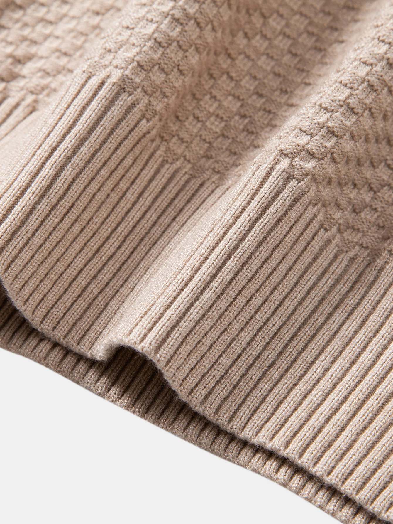 Kariert strukturierter Pullover mit Rundhalsausschnitt - Image 16