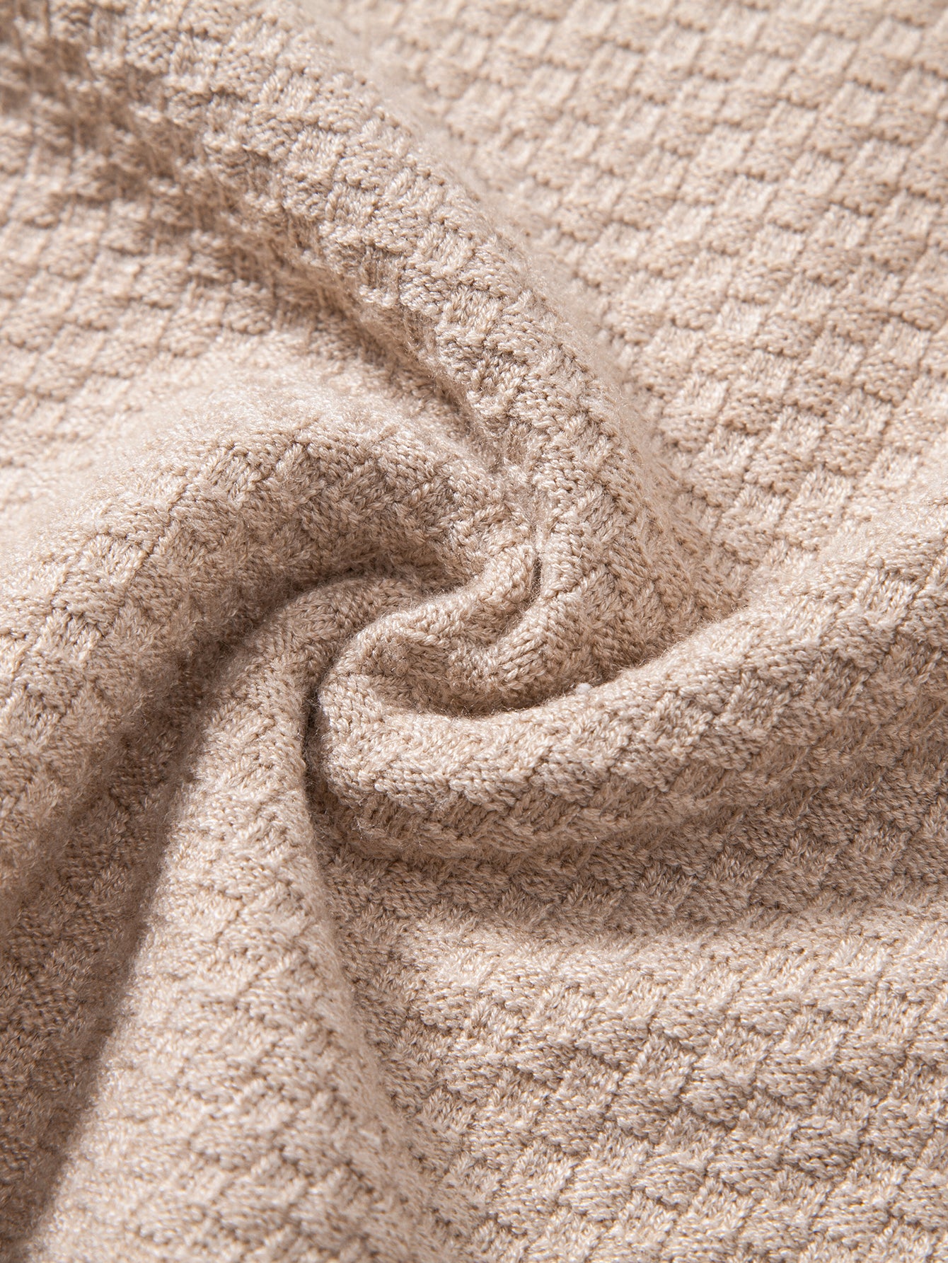 Kariert strukturierter Pullover mit Rundhalsausschnitt - Image 18