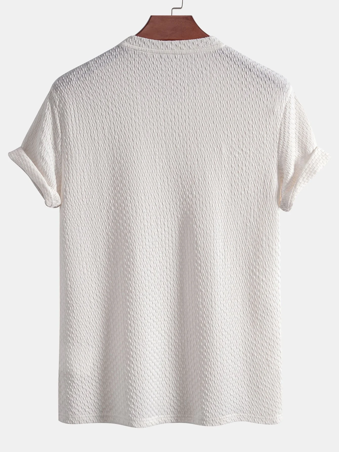 Schachbrettstrukturiertes gestricktes T-Shirt - Image 2
