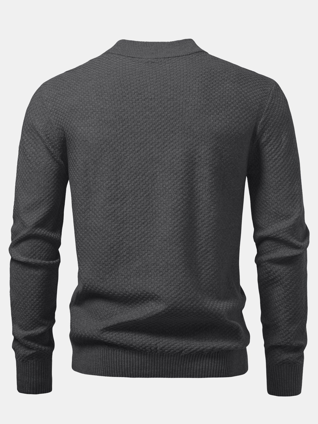 Schachbrettstrukturierter Pullover mit Stehkragen - Image 10
