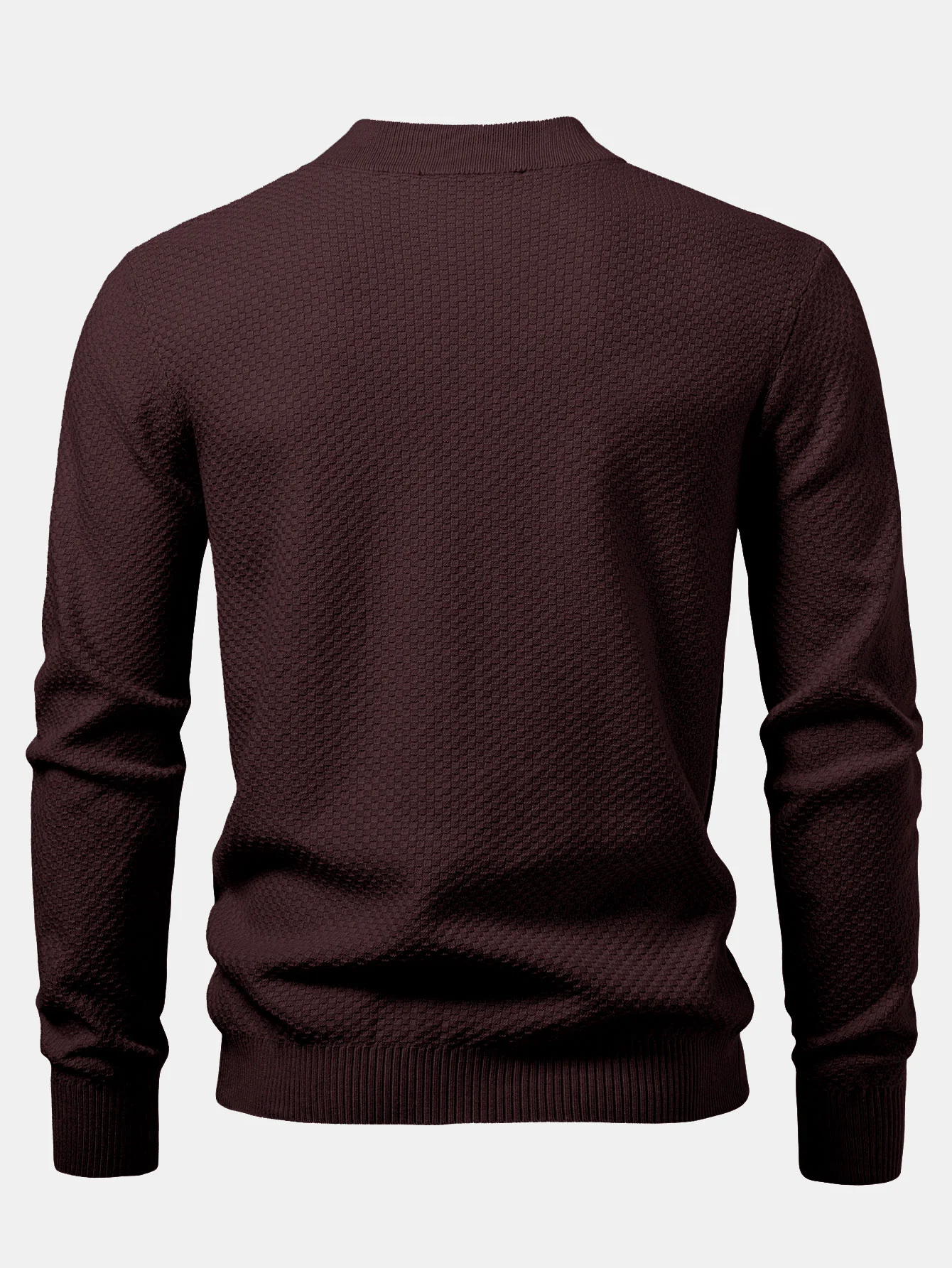 Schachbrettstrukturierter Pullover mit Stehkragen - Image 12