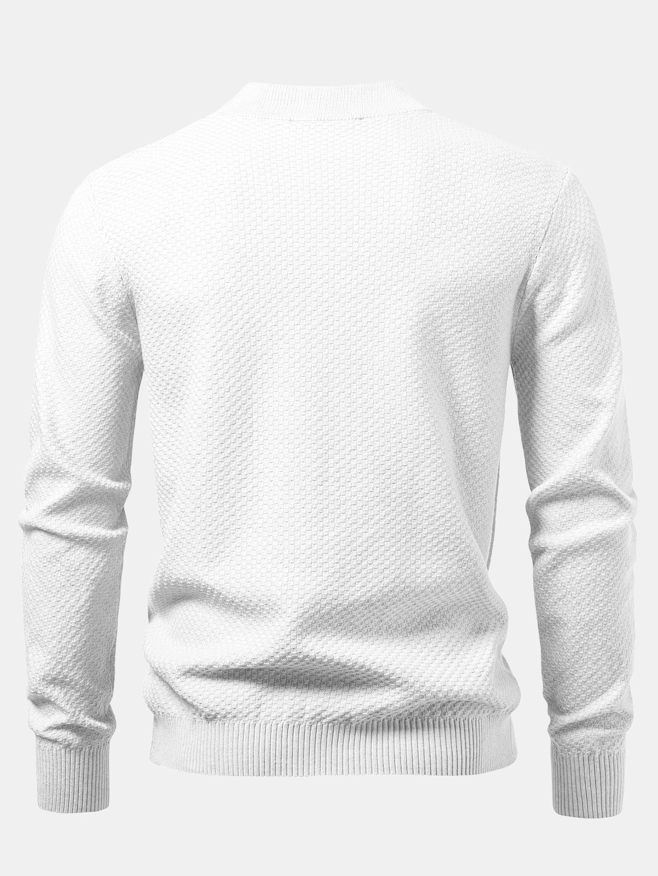 Schachbrettstrukturierter Pullover mit Stehkragen - Image 14