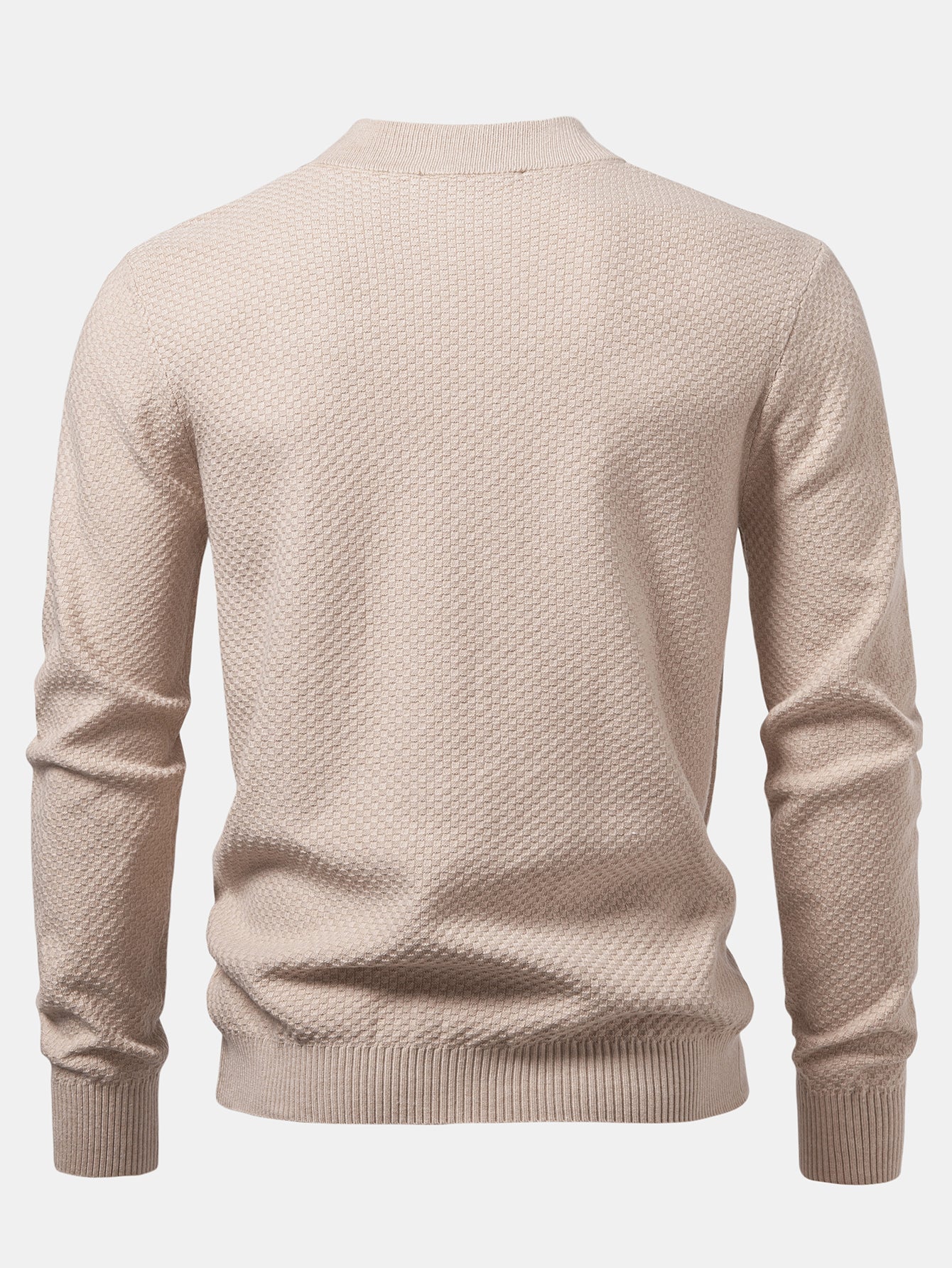 Schachbrettstrukturierter Pullover mit Stehkragen - Image 2