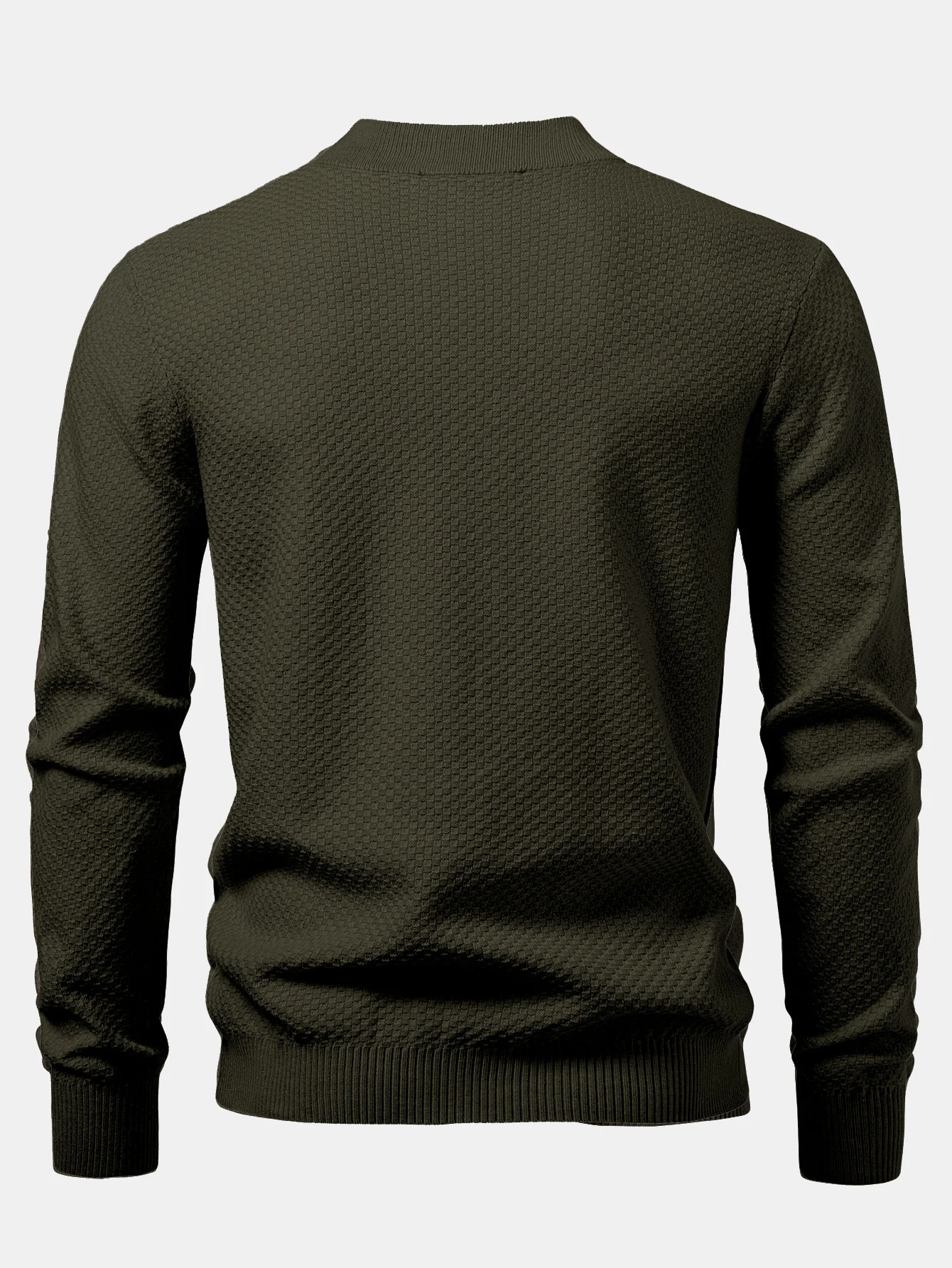 Schachbrettstrukturierter Pullover mit Stehkragen - Image 6
