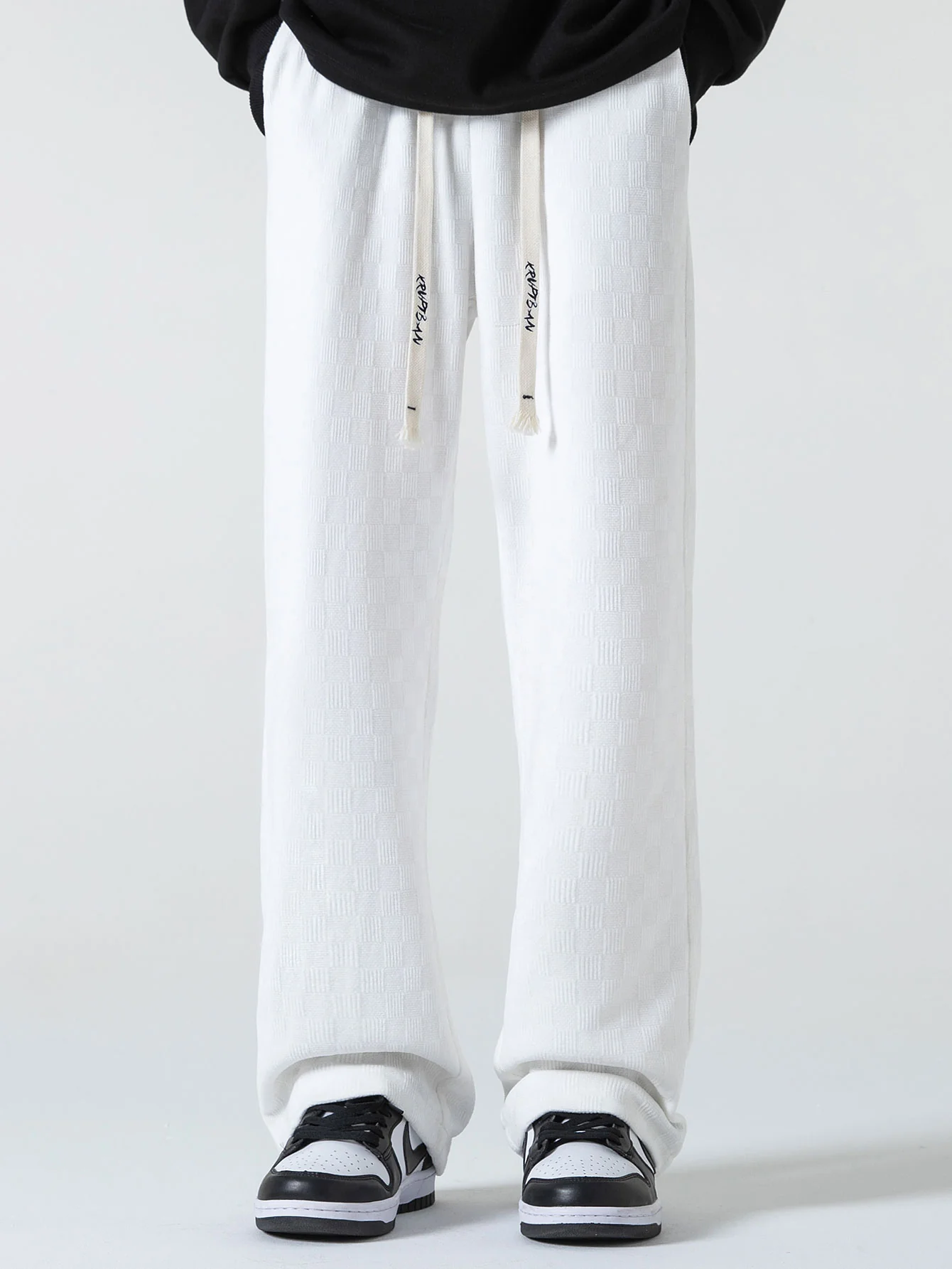 Kariert strukturierte Hose mit geradem Bein - Image 10