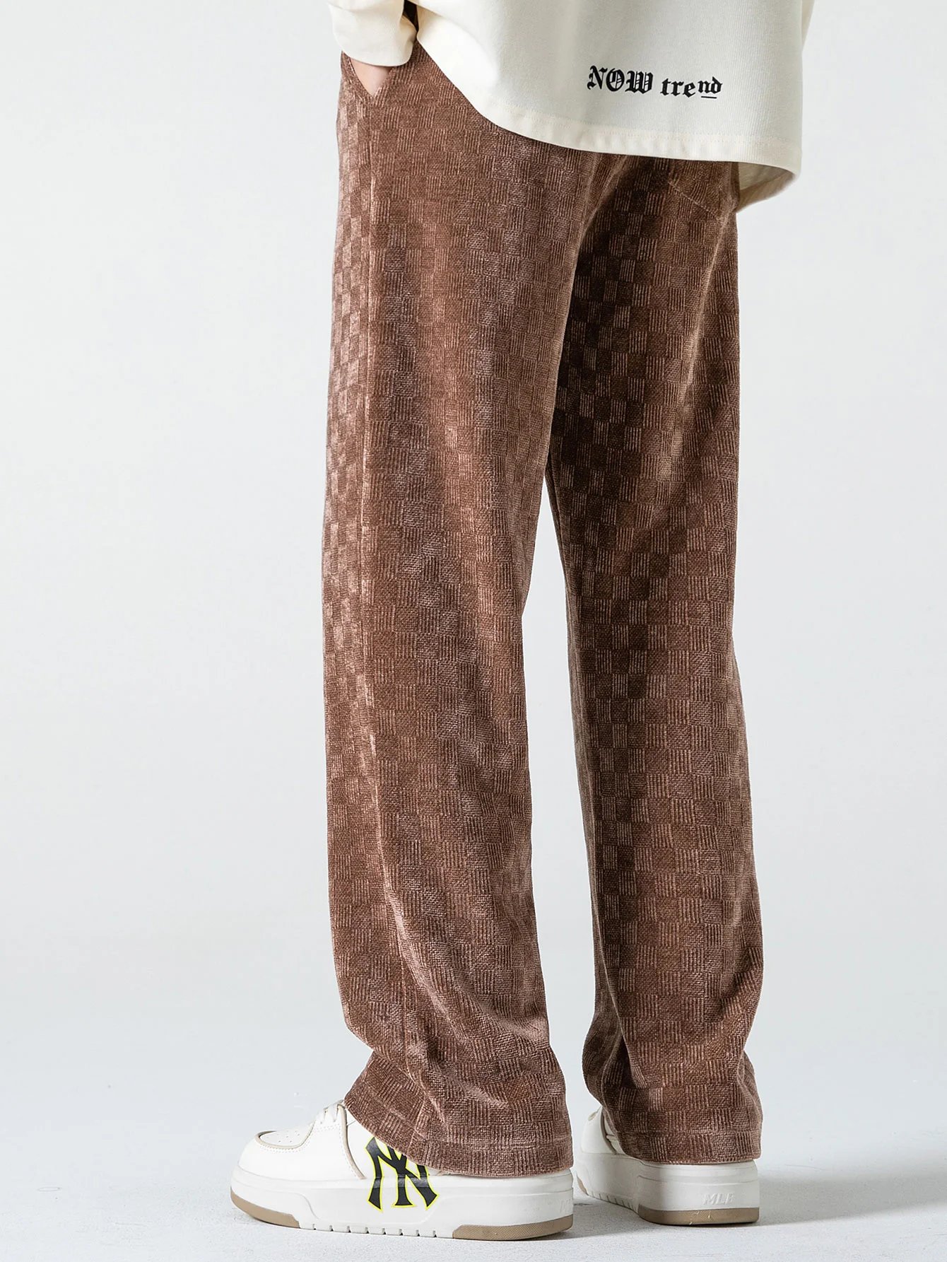 Kariert strukturierte Hose mit geradem Bein - Image 4