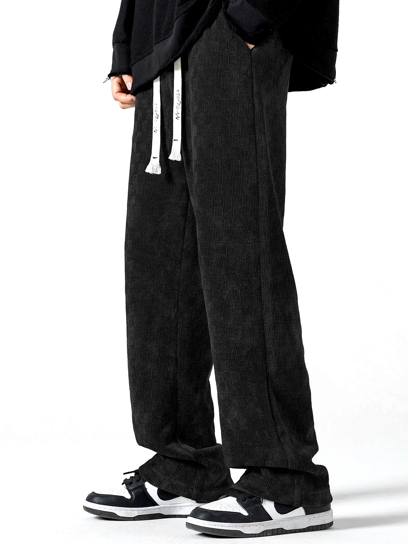 Kariert strukturierte Hose mit geradem Bein - Image 5
