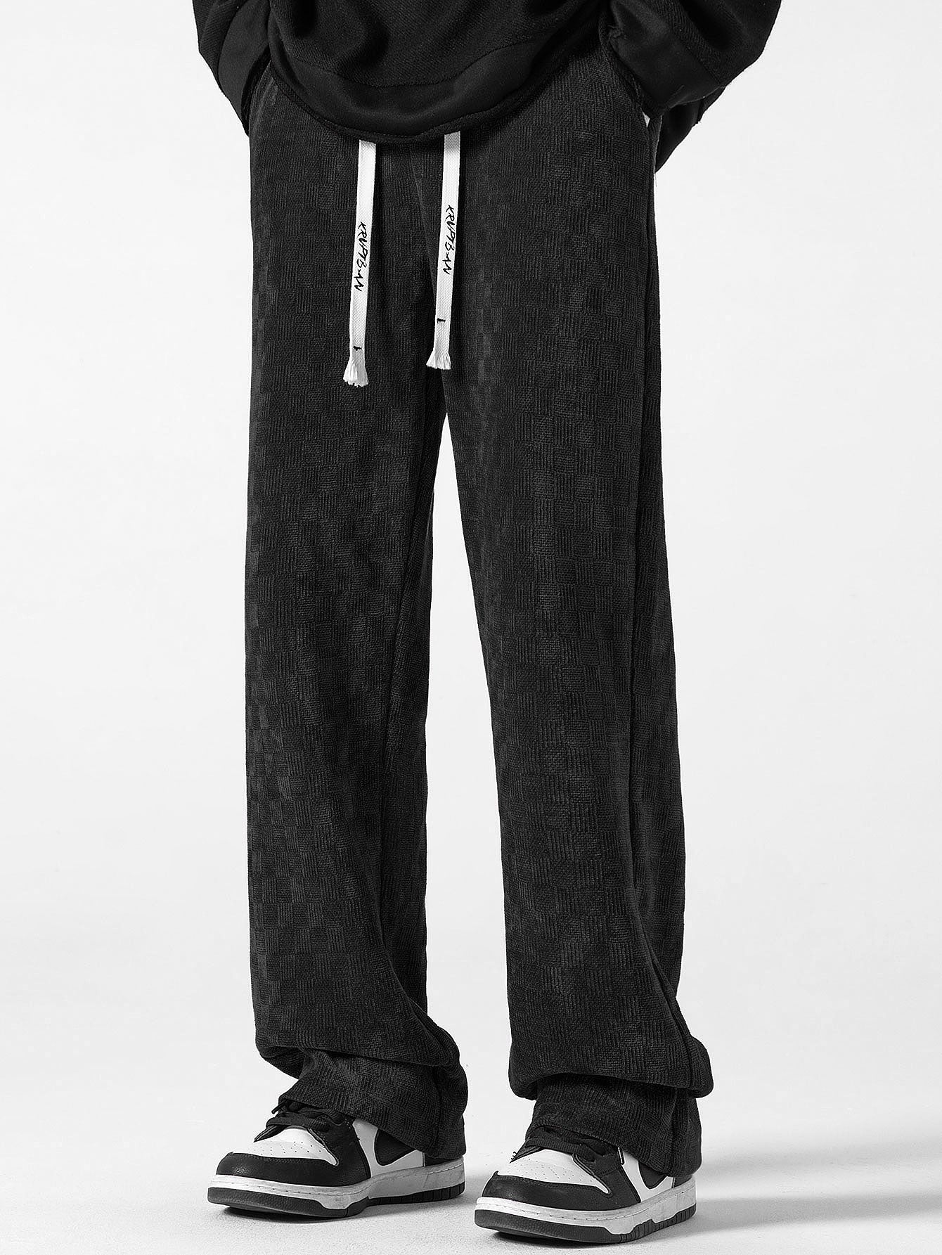 Kariert strukturierte Hose mit geradem Bein - Image 6