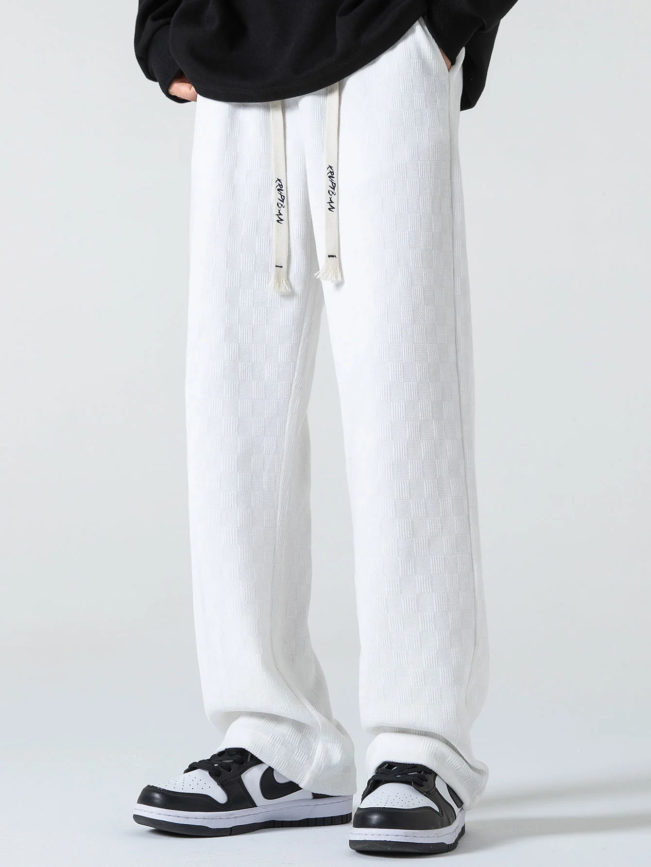 Kariert strukturierte Hose mit geradem Bein - Image 9