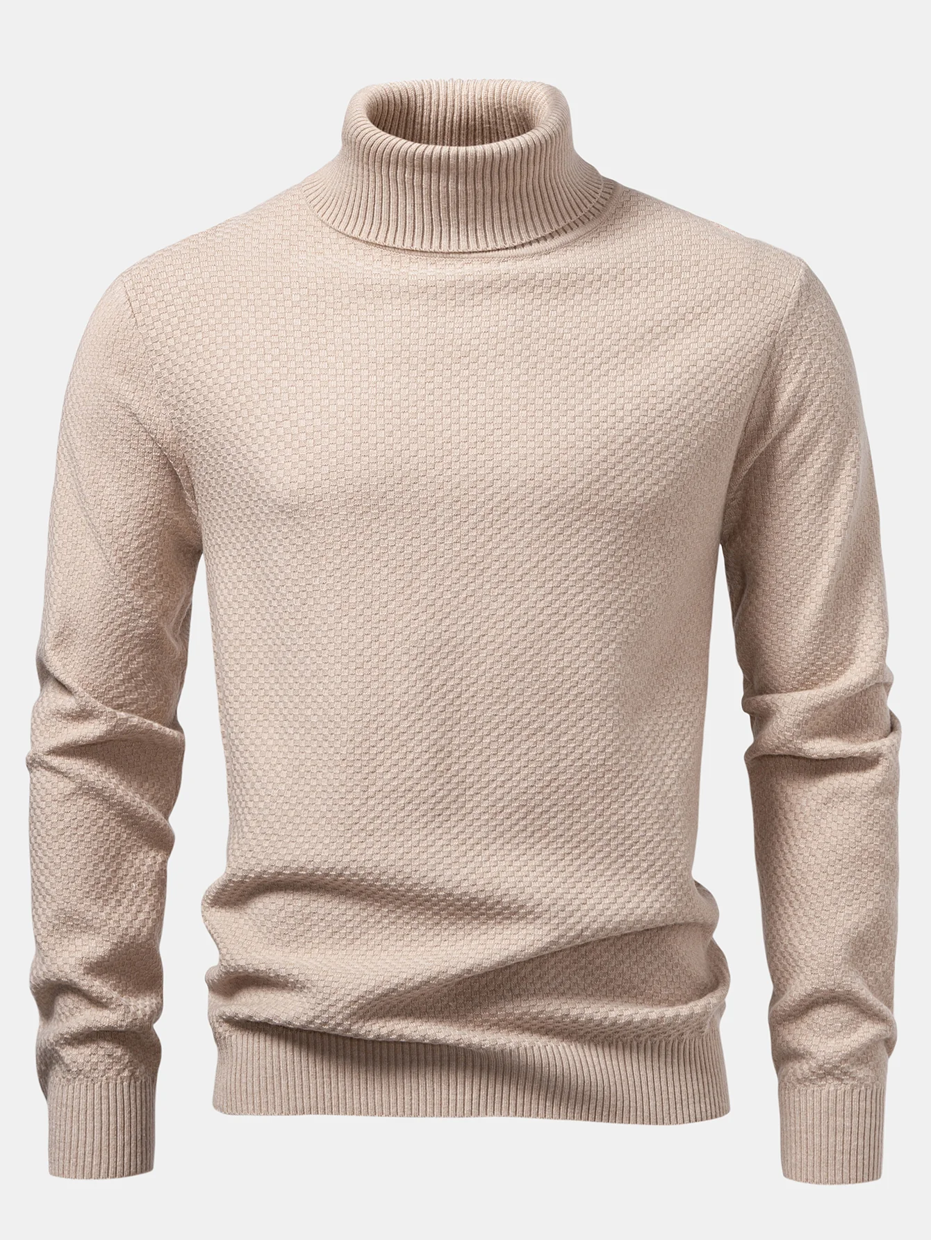 Schachbrettstrukturierter Rollkragenpullover - Image 3