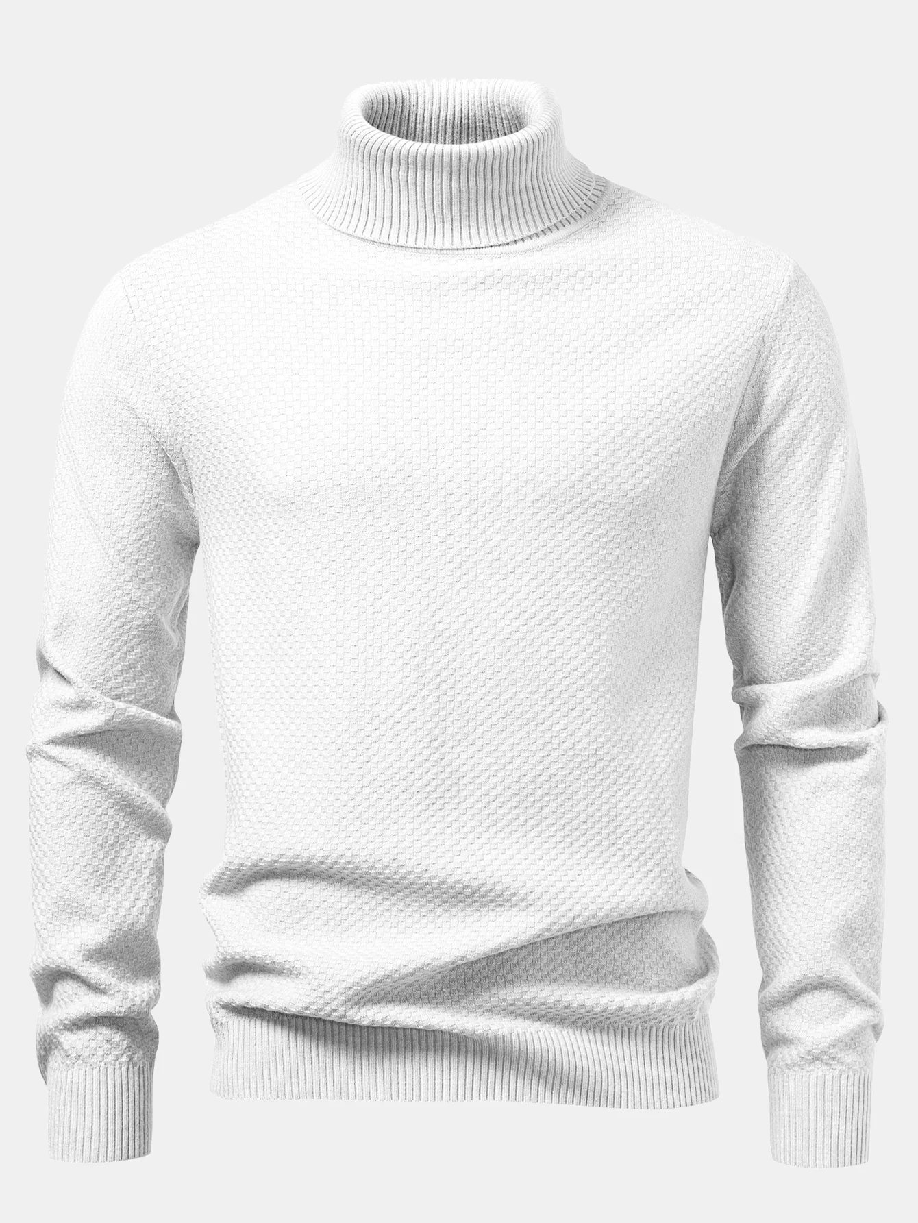 Schachbrettstrukturierter Rollkragenpullover - Image 9