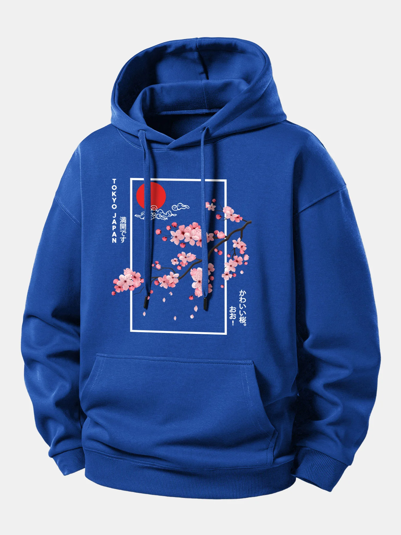 Cherry Blossom Slogan Print Relax Fit Hoodie - Image 10
