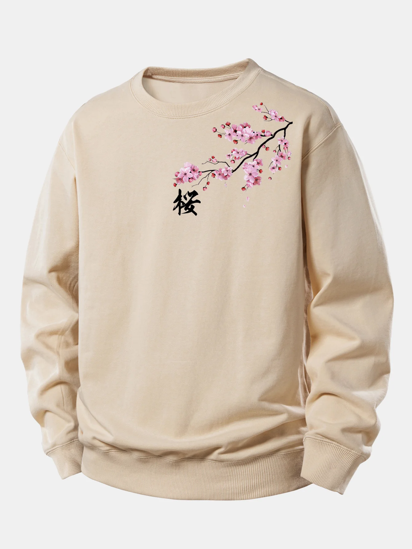 Cherry Blossoms Print Relax Fit Sweatshirt