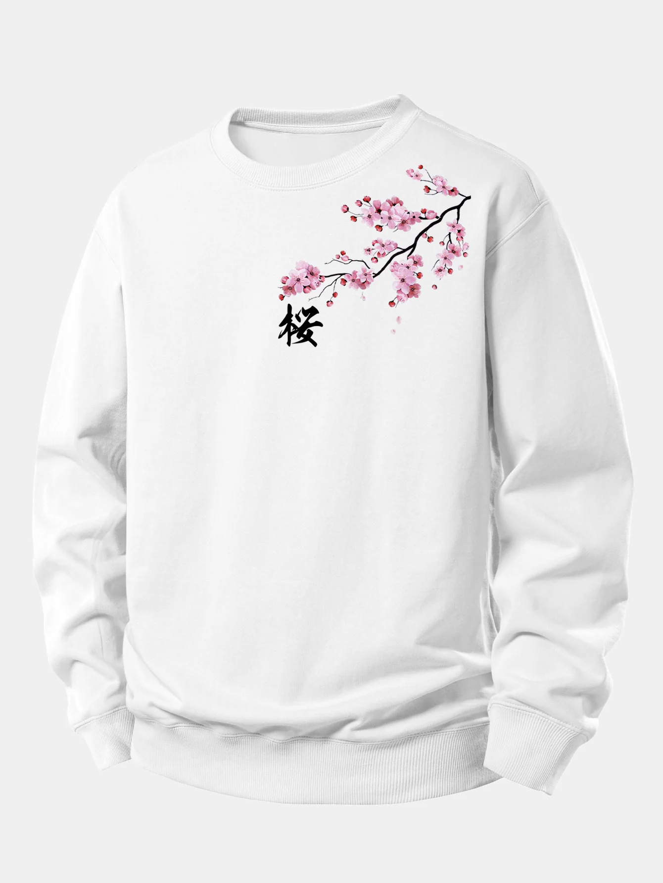 Cherry Blossoms Print Relax Fit Sweatshirt - Image 2