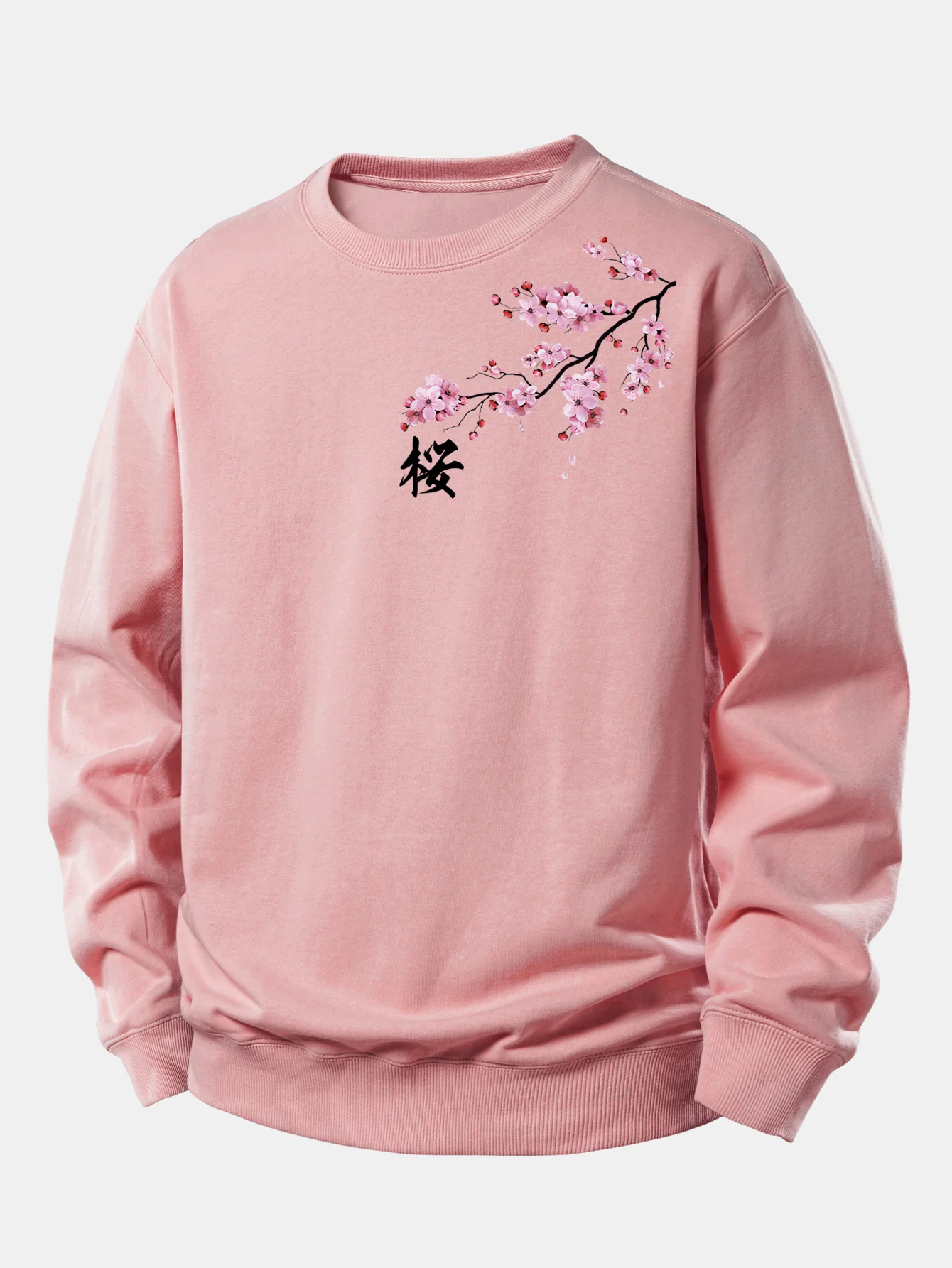 Cherry Blossoms Print Relax Fit Sweatshirt - Image 3