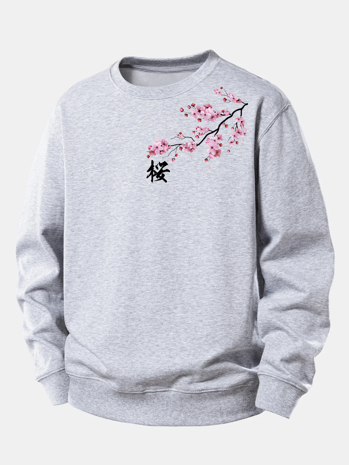 Cherry Blossoms Print Relax Fit Sweatshirt - Image 4