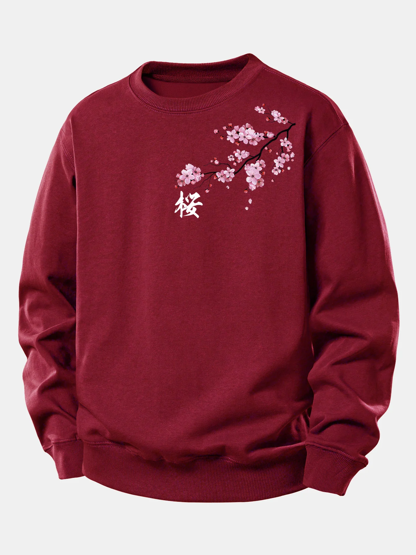 Cherry Blossoms Print Relax Fit Sweatshirt - Image 7