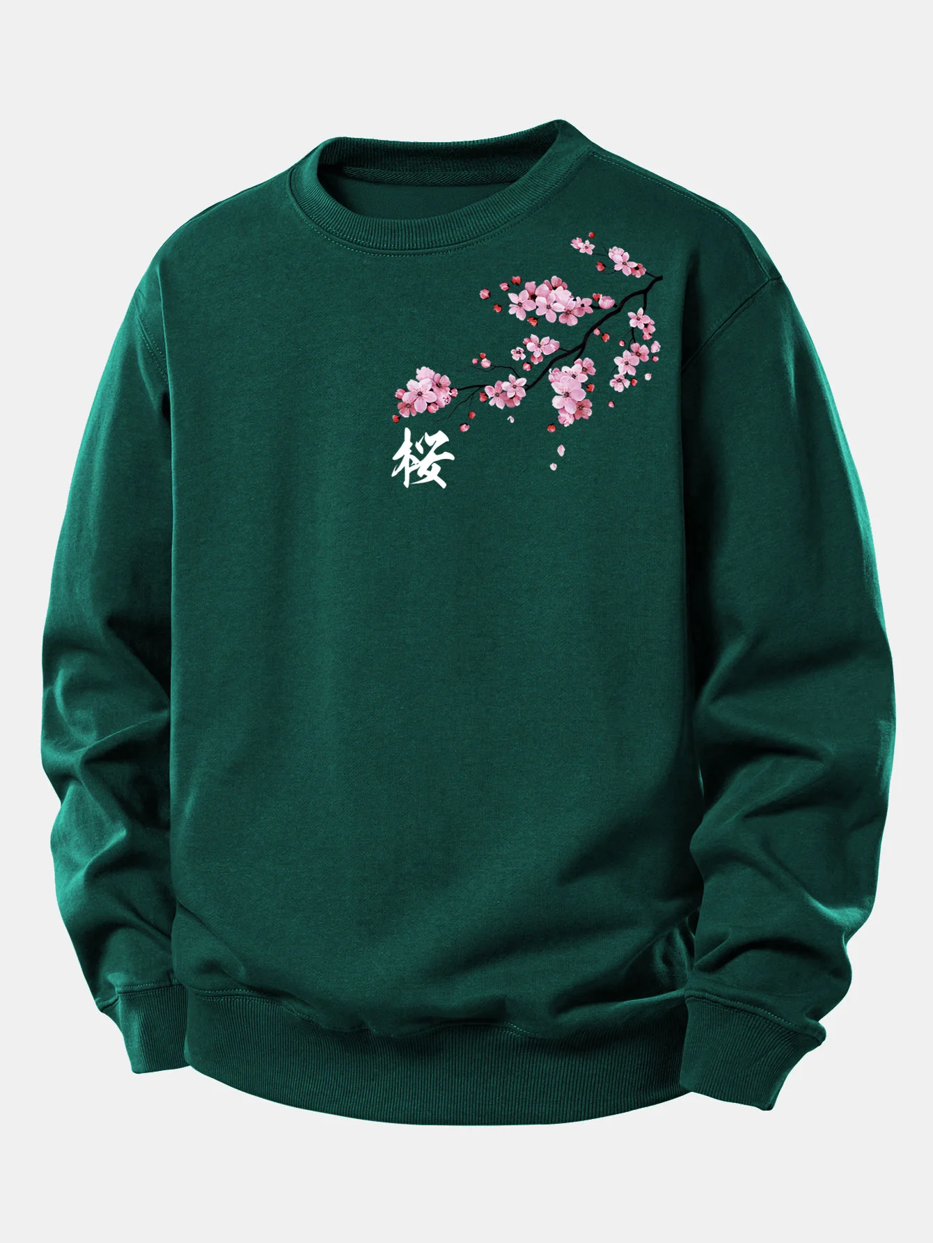 Cherry Blossoms Print Relax Fit Sweatshirt - Image 9