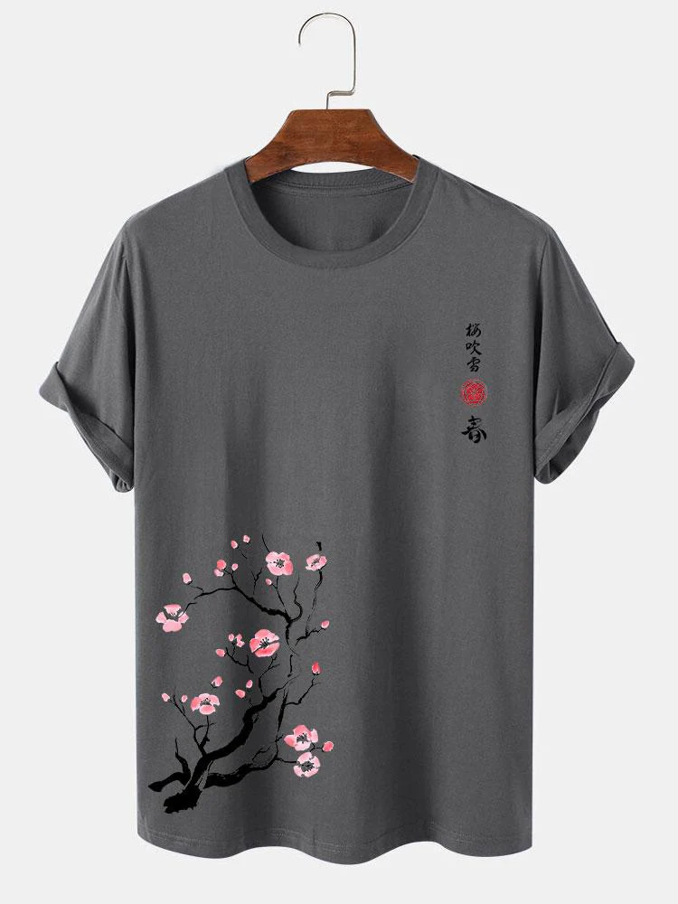 Kirschblüten Druck T-Shirt - Image 11