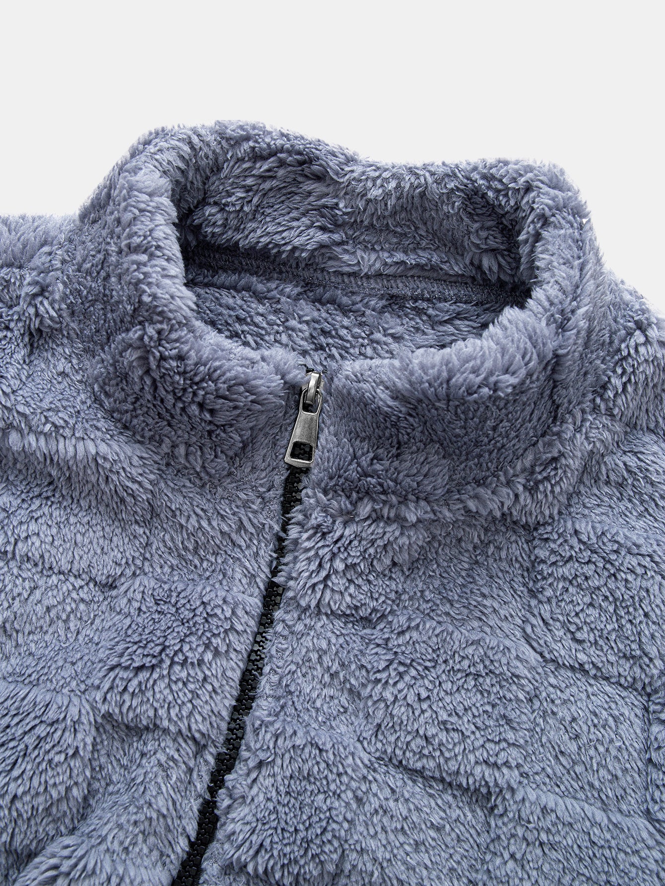 Chessboard Jacquard Teddy Quarter Zip Sweatshirt - Image 7