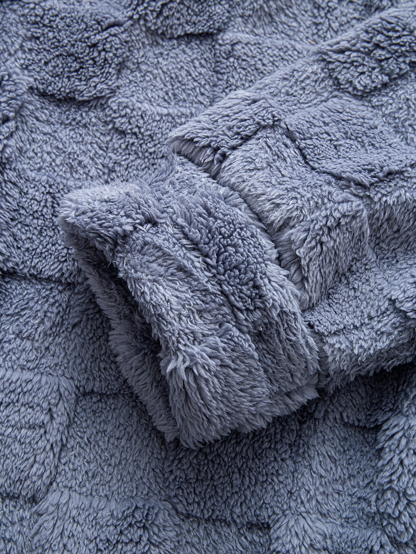 Chessboard Jacquard Teddy Quarter Zip Sweatshirt - Image 8