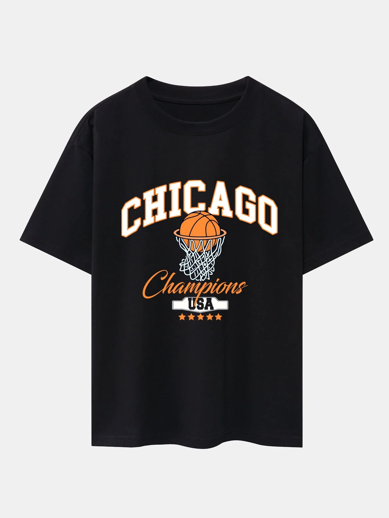 Chicago Basketball Druck Oversize T-Shirt - Image 3