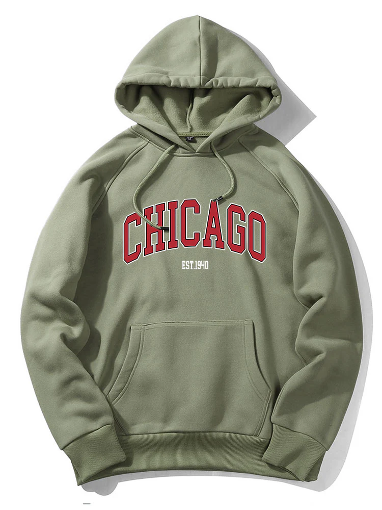 Chicago Buchstaben Druck Hoodie - Image 10