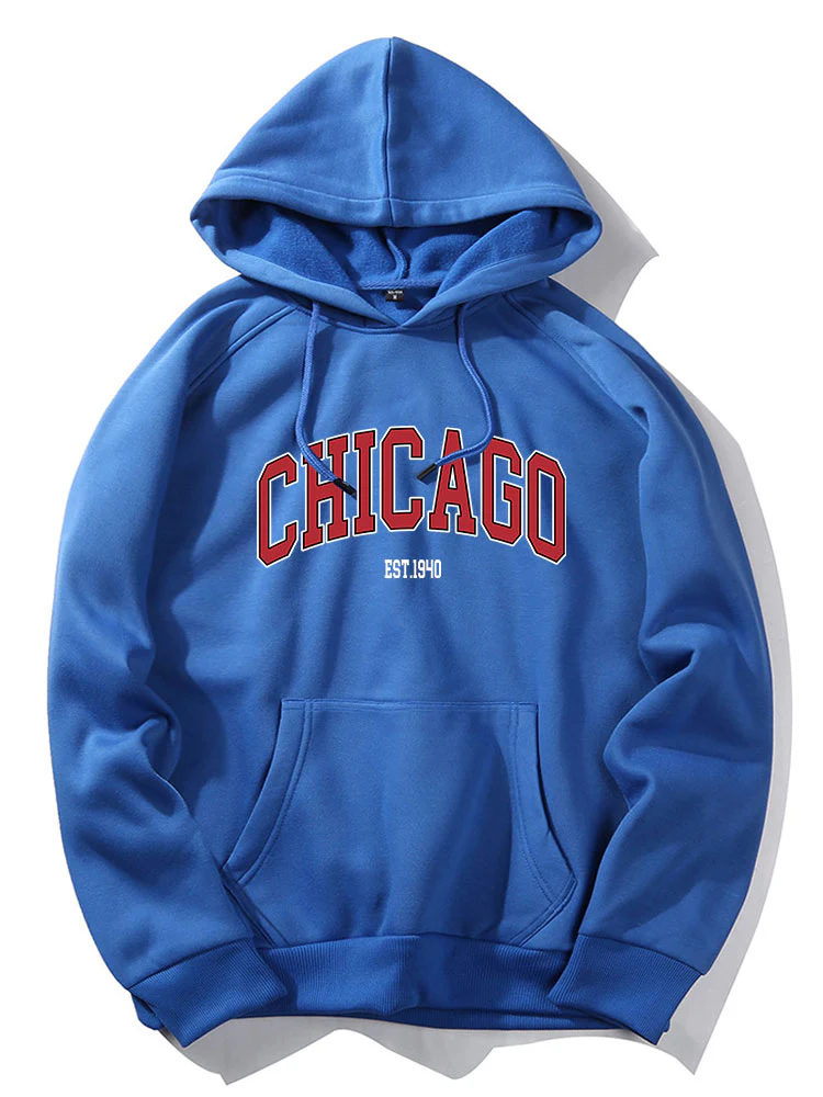 Chicago Buchstaben Druck Hoodie - Image 11