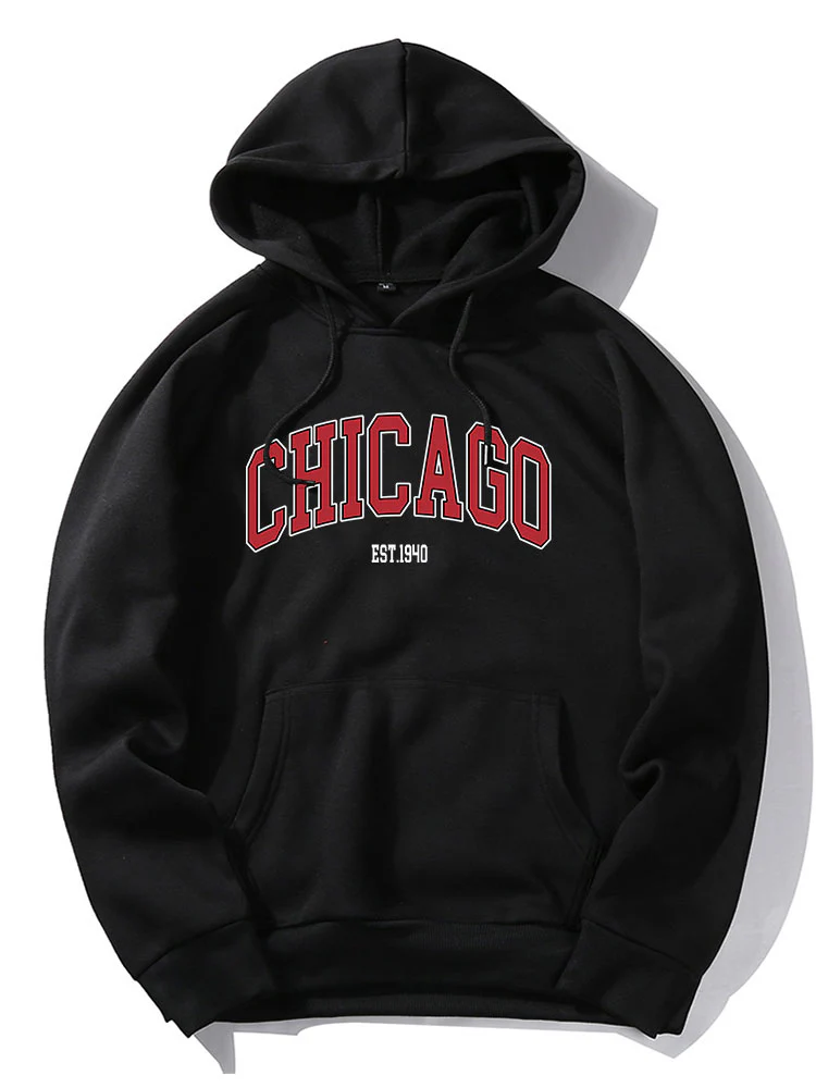 Chicago Buchstaben Druck Hoodie - Image 2